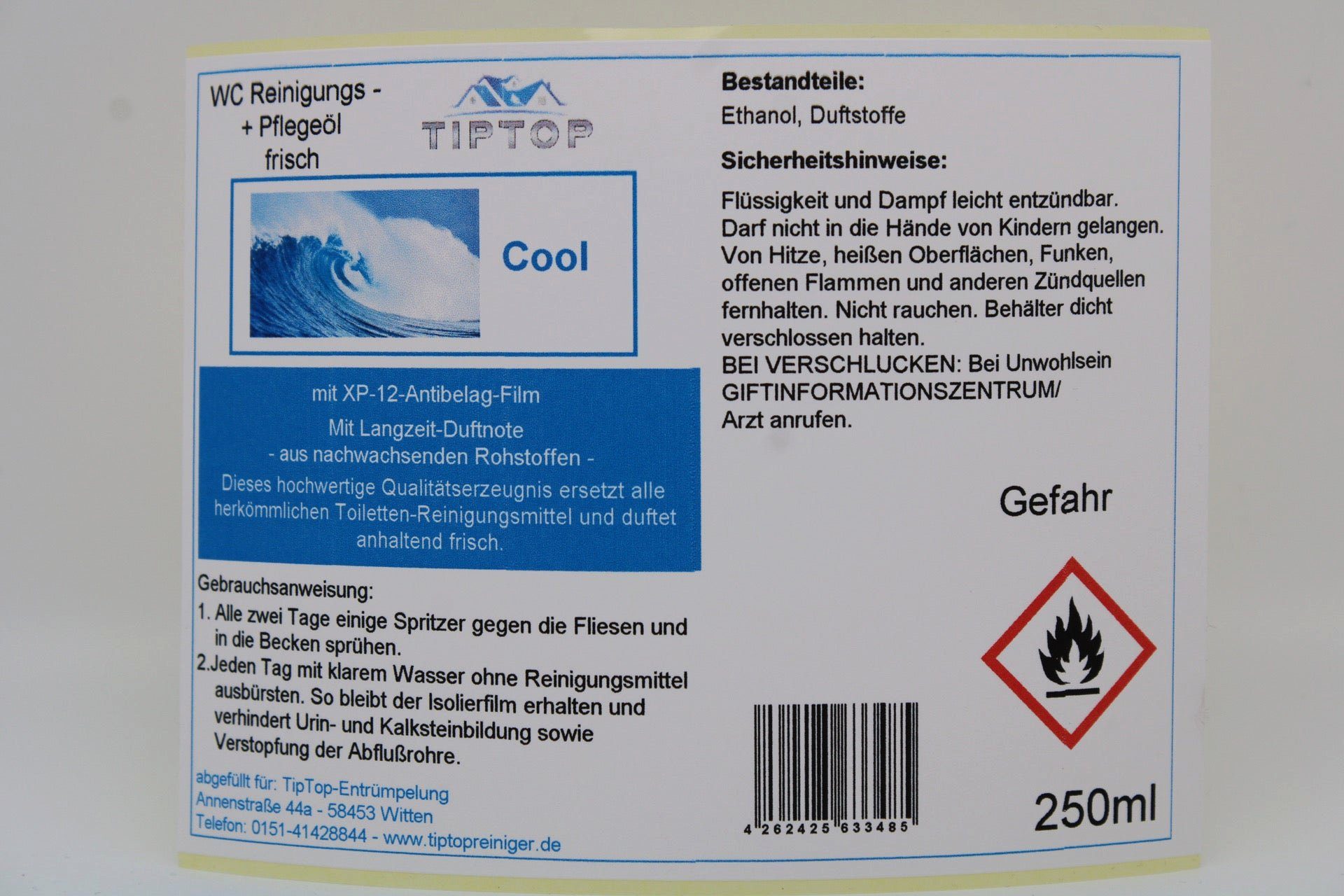 frisch Lavendel, und Cool, (verschiedene Alpenkönig, Duft) ohne Pfefferminze, ml Duftnoten, Reinigungs Reiniger Zirbe, Raumduft 250 TIPTOP Neutral Öl WC Fichte, Eukalyptus, Pflege