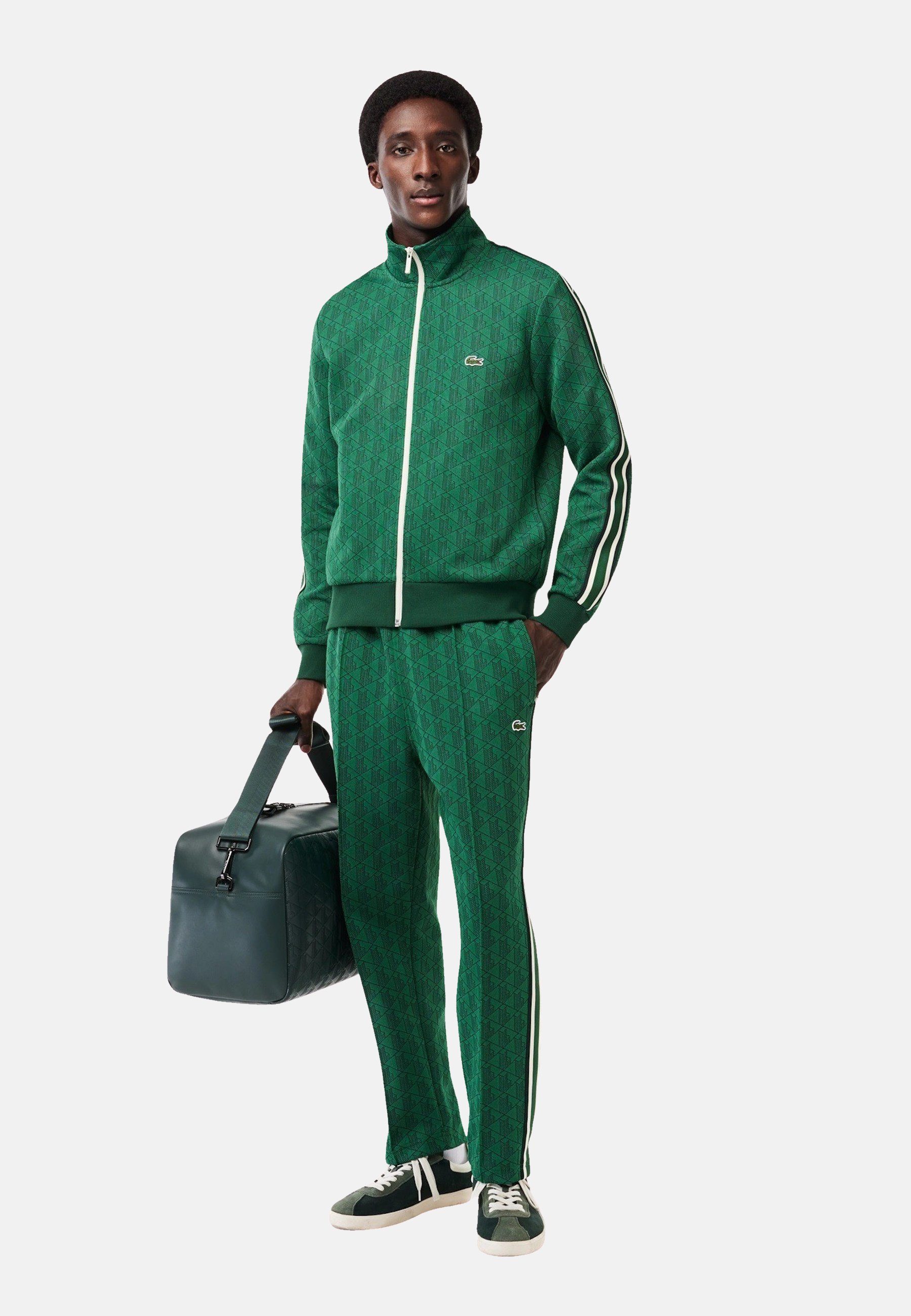 Lacoste Sweatjacke Sweatjacke Sweatshirt mit (43) (1-tlg) und Reißverschluss grün