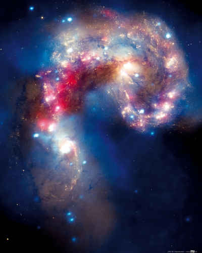 1art1 Kunstdruck Der Weltraum - Verschmelzende Antennen-Galaxien