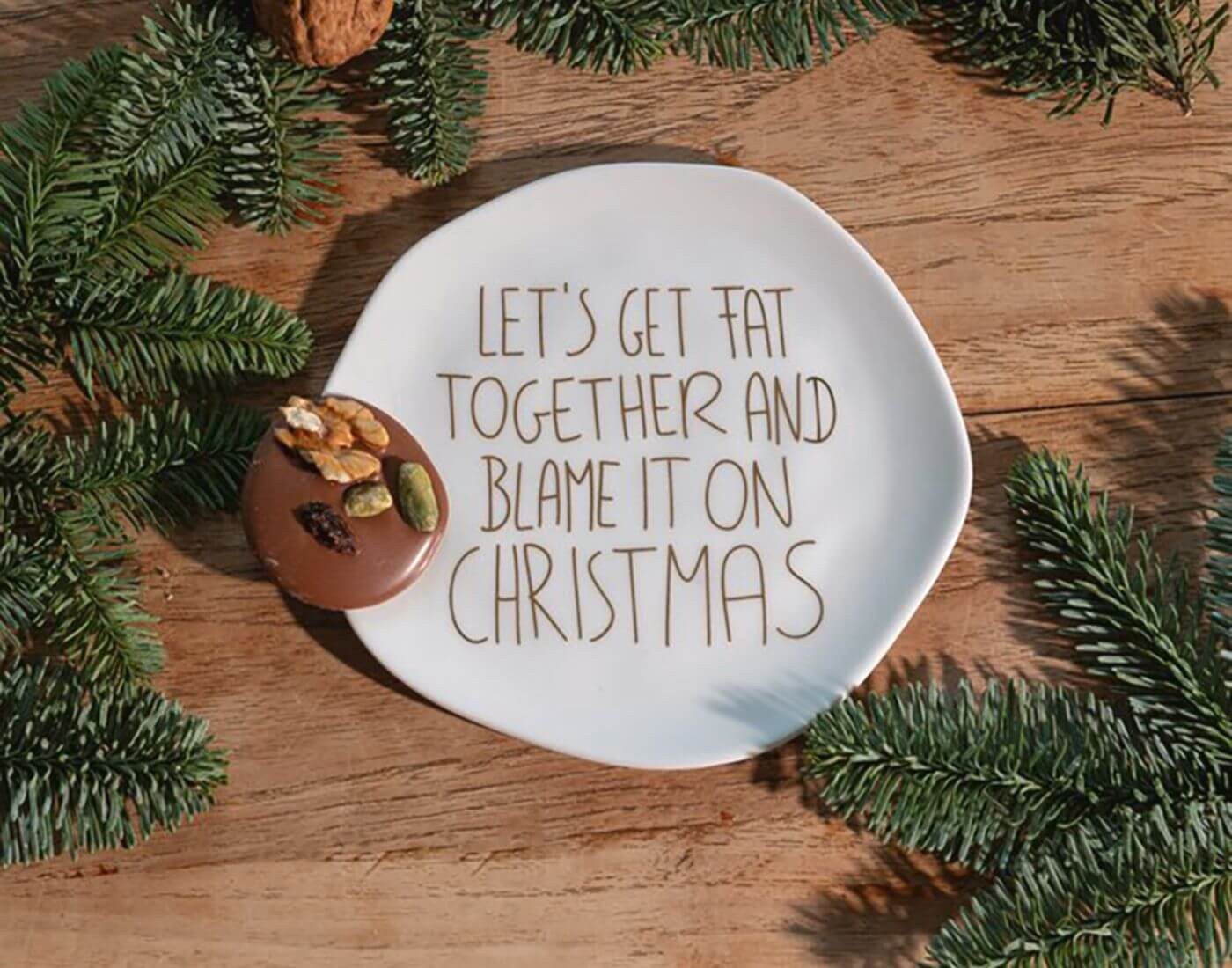 Räder Design Dekoteller Weihnachtsteller. Klein - Let´s get fat together