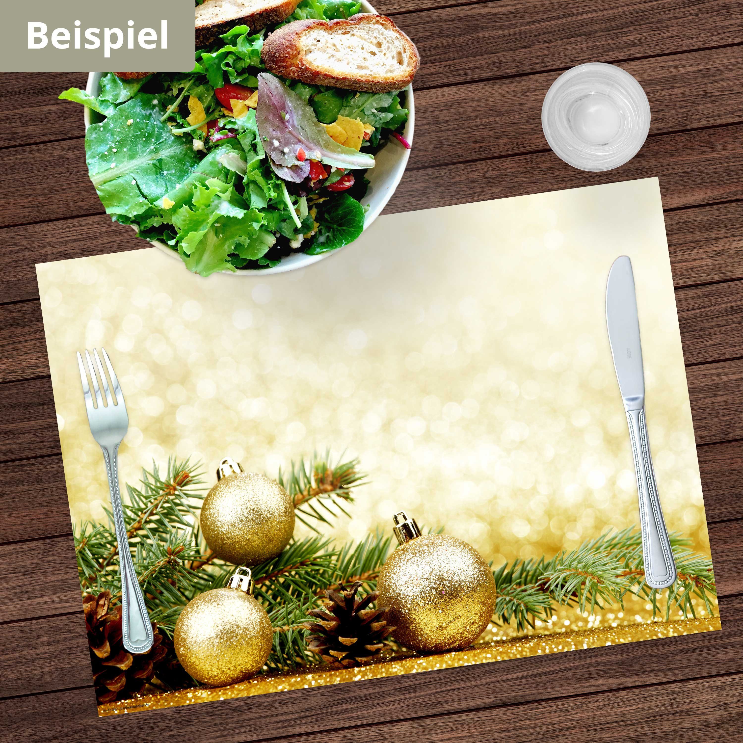 Made 12-St., Platzset, in - Christbaumkugeln, Tischsetmacher, Germany Aufbewahrungsmappe, Naturpapier I (aus Tischsets Weihnachten in x Platzsets 32 Goldene cm 44 / - gold),