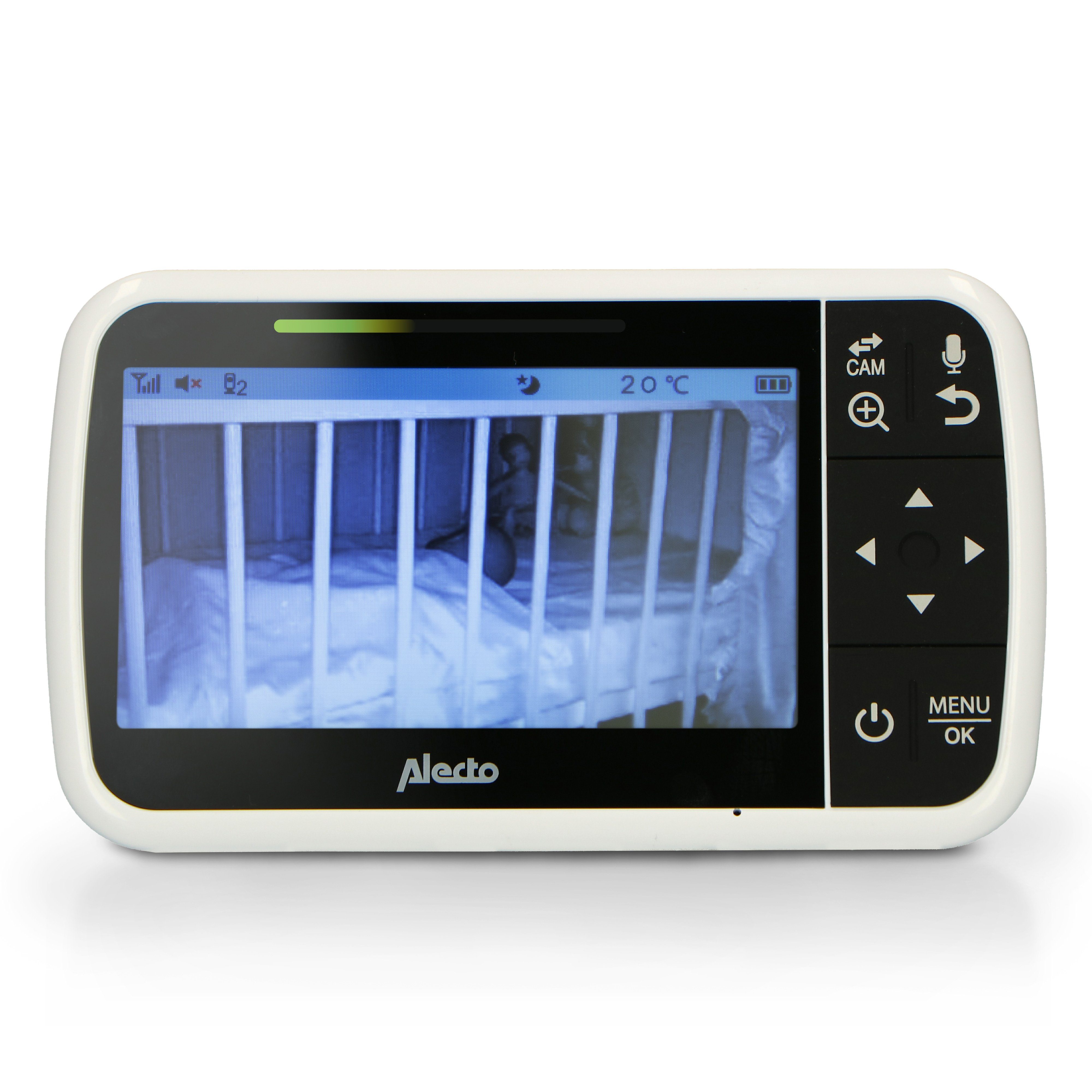 Video-Babyphone Babyphone mit Kamera 1-tlg., 4.3"-Farbdisplay DVM149GN, und Weiß-Minzgrün Alecto