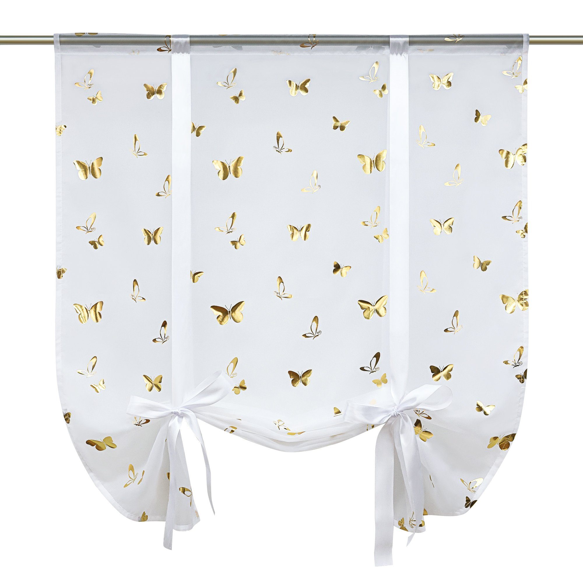 Joyswahl Bindegardine (1 St), Stangendurchzug, halbtransparent, Foliendruck günstig online kaufen