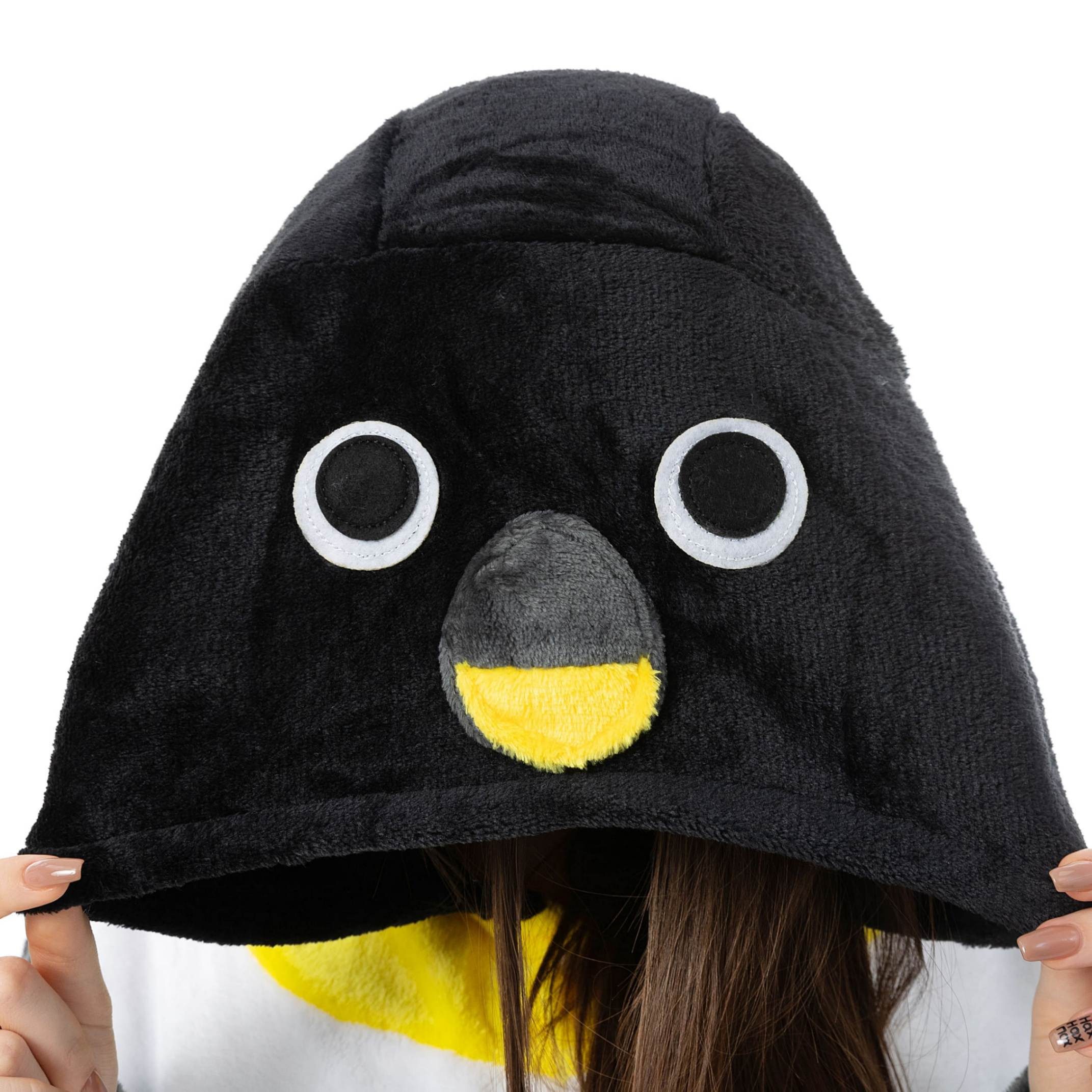 Katara Partyanzug Meerestiere Jumpsuit Kostüm für Erwachsene S-XL, Karneval - Kostüm, Kigurumi - Pinguin dunkelgrau/weiß XL (175-185cm)