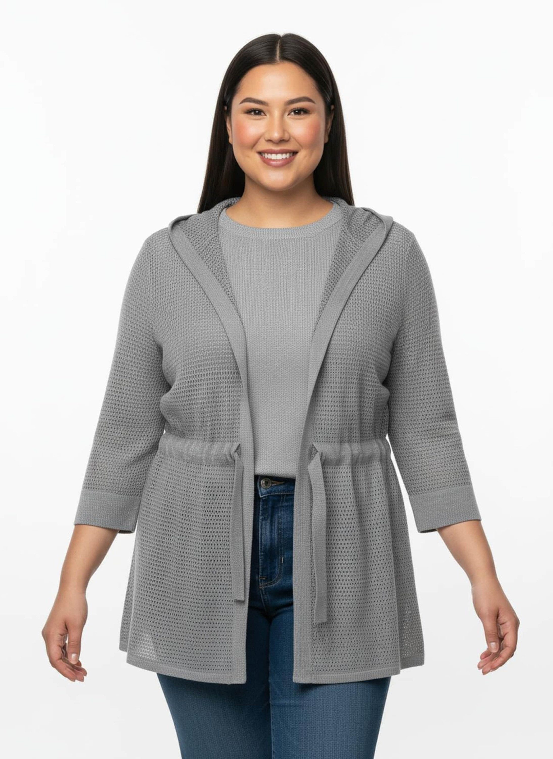 Sieh an! Strickjacke Strickjacke 3/4-Arm Ajour, Jersey günstig online kaufen