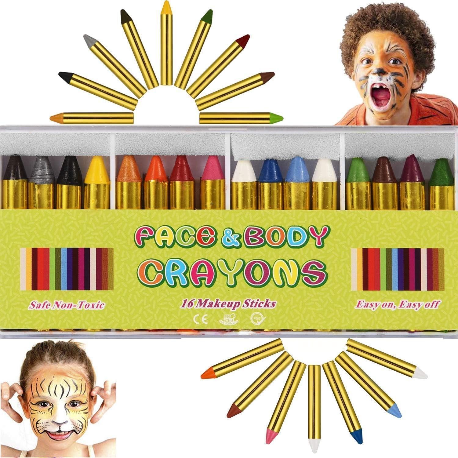 LuxusKollektion Schminkstift Gesichtsfarben KinderschminkeStifte Set 16 Farben Gesicht Malen