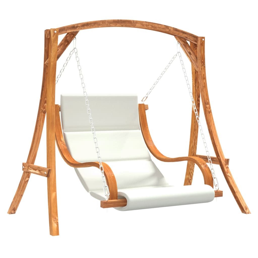 vidaXL Hollywoodschaukel, Gartenschaukel mit Auflage Massivholz Fichte mit Teak-Finish
