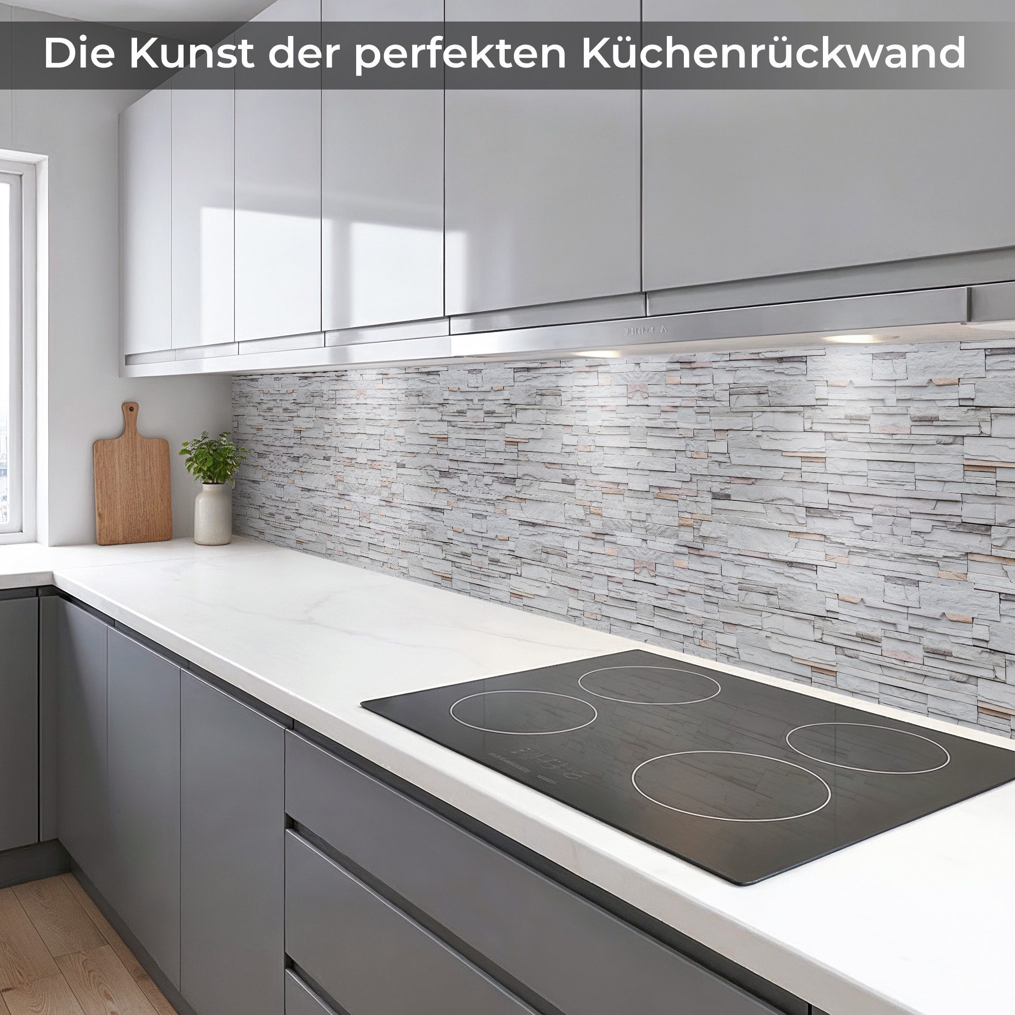 Rodnik Küchenrückwand Klinkerwand, monolithische ABS-Platte mit Direktdruck, formstabil und langlebig