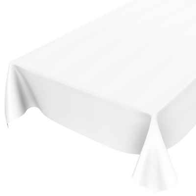 ANRO Tischdecke Tischdecke Wachstuch Einfarbig Weiß Robust Wasserabweisend Breite 140, Glatt
