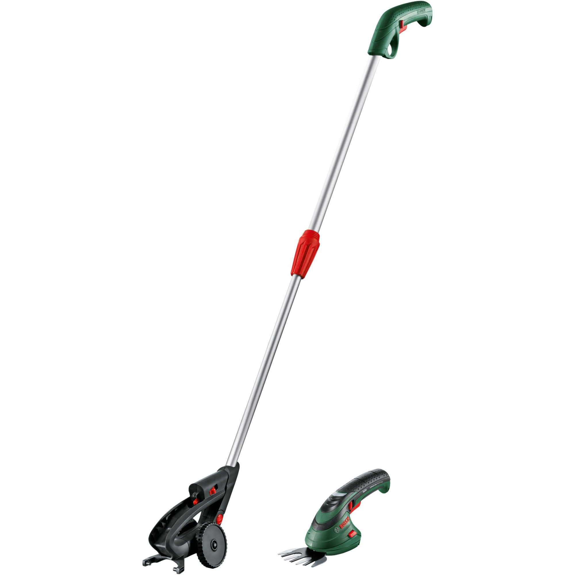 Bosch Professional Akku-Gras- und Strauchscherenset Bosch Heimwerken & Garten ISIO III + Fahrstiel