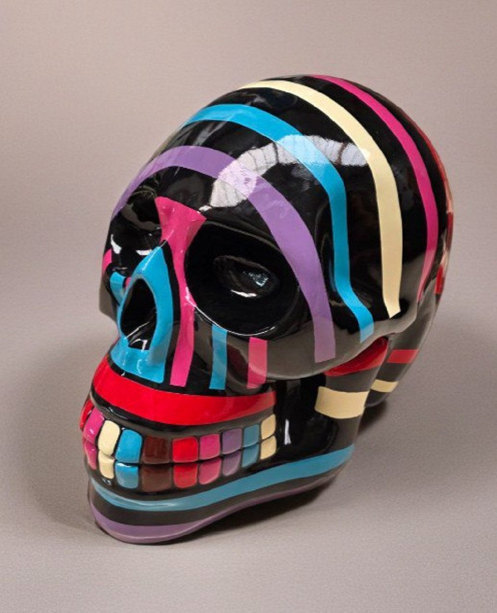 JVmoebel Skulptur Design Skulptur Figur Schädel Statue Dekoration Mehrfarbig Sofort, Made in Europa