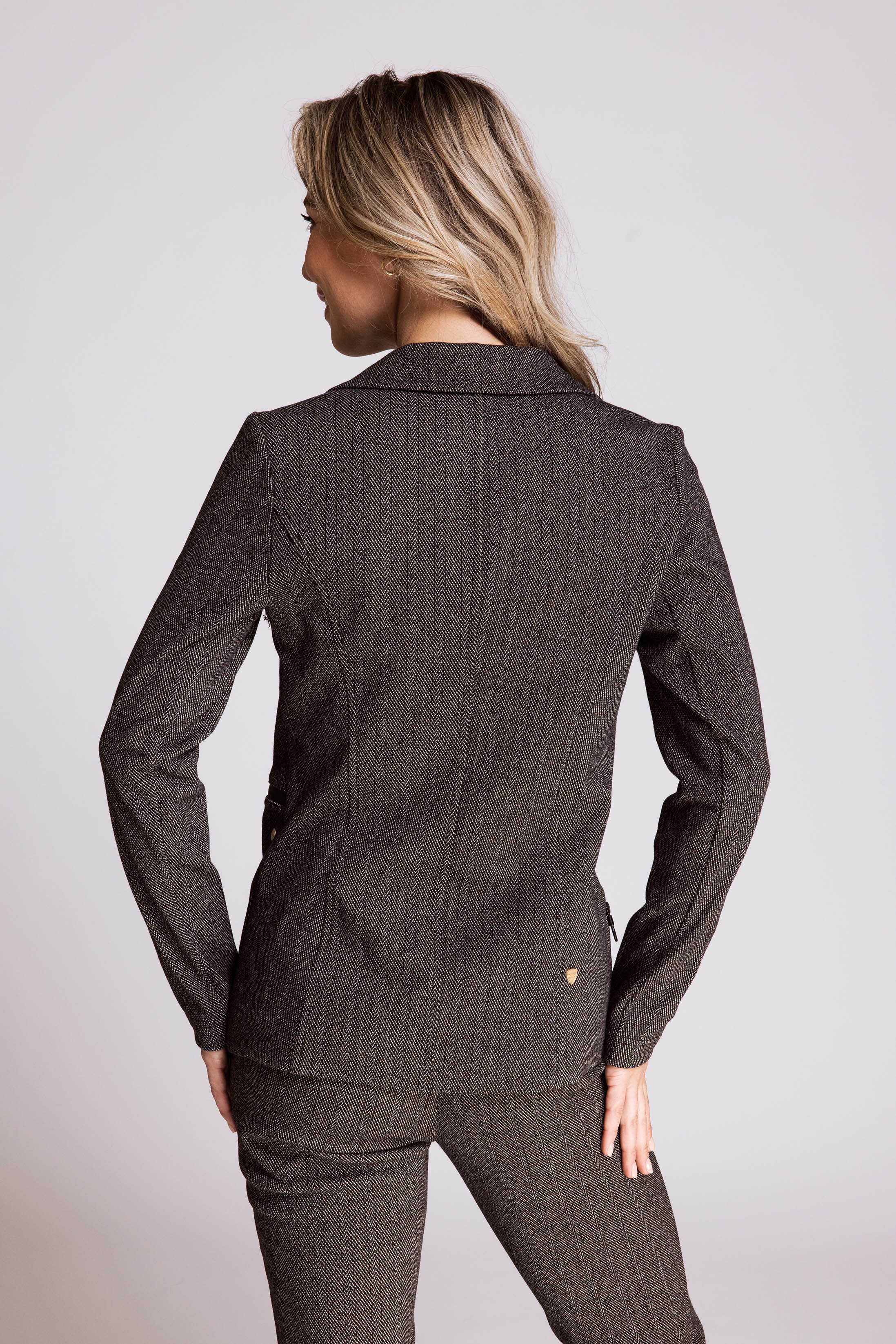 Zhrill Jerseyblazer ZHSALMA LONG HERRINGBONE