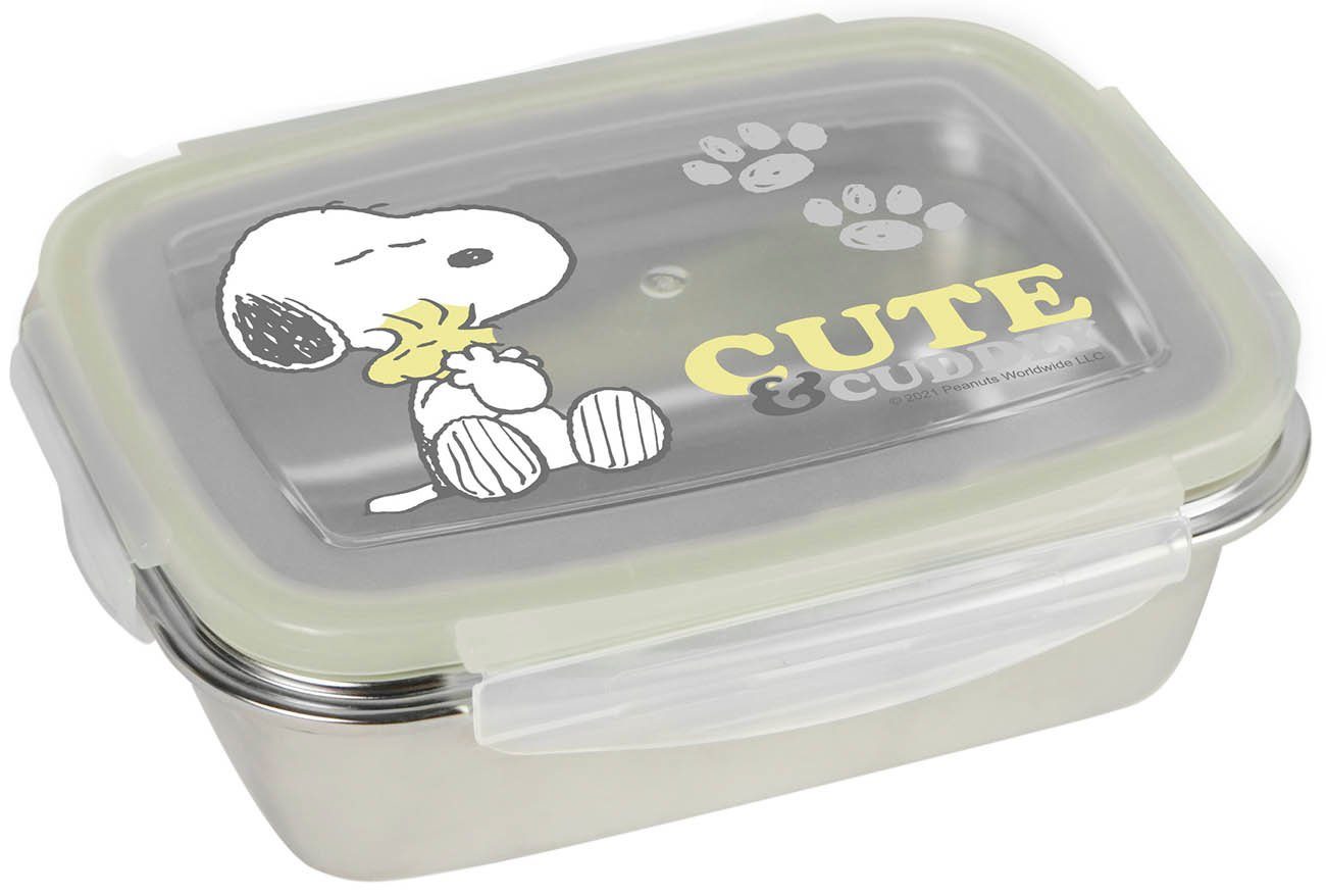 Geda Labels GmbH Lunchbox Brotdose Snoopy Cute & Cuddly 550ml Edelstahl, Edelstahl
