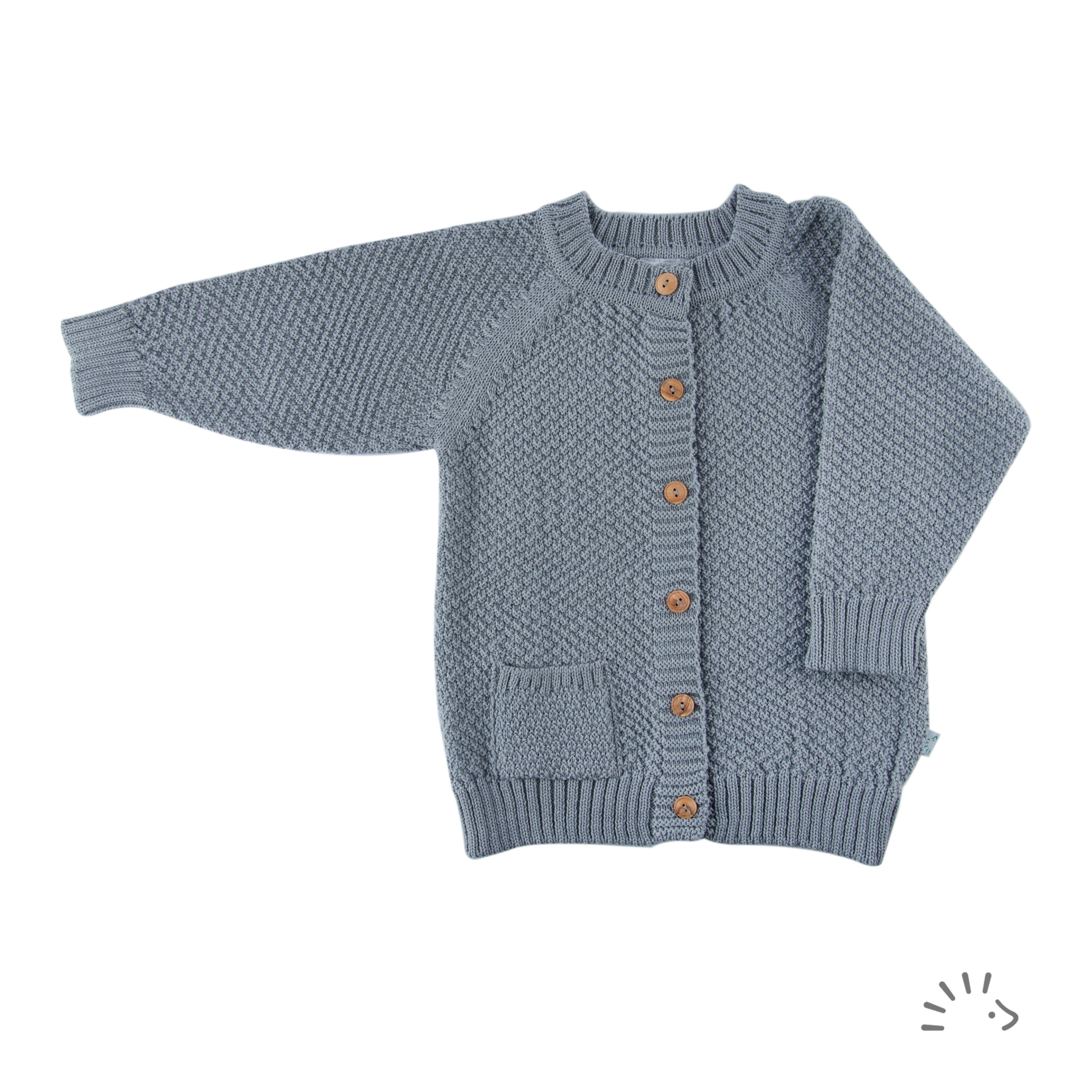 Popolini Cardigan Strickweste Kinder Hellgrau für