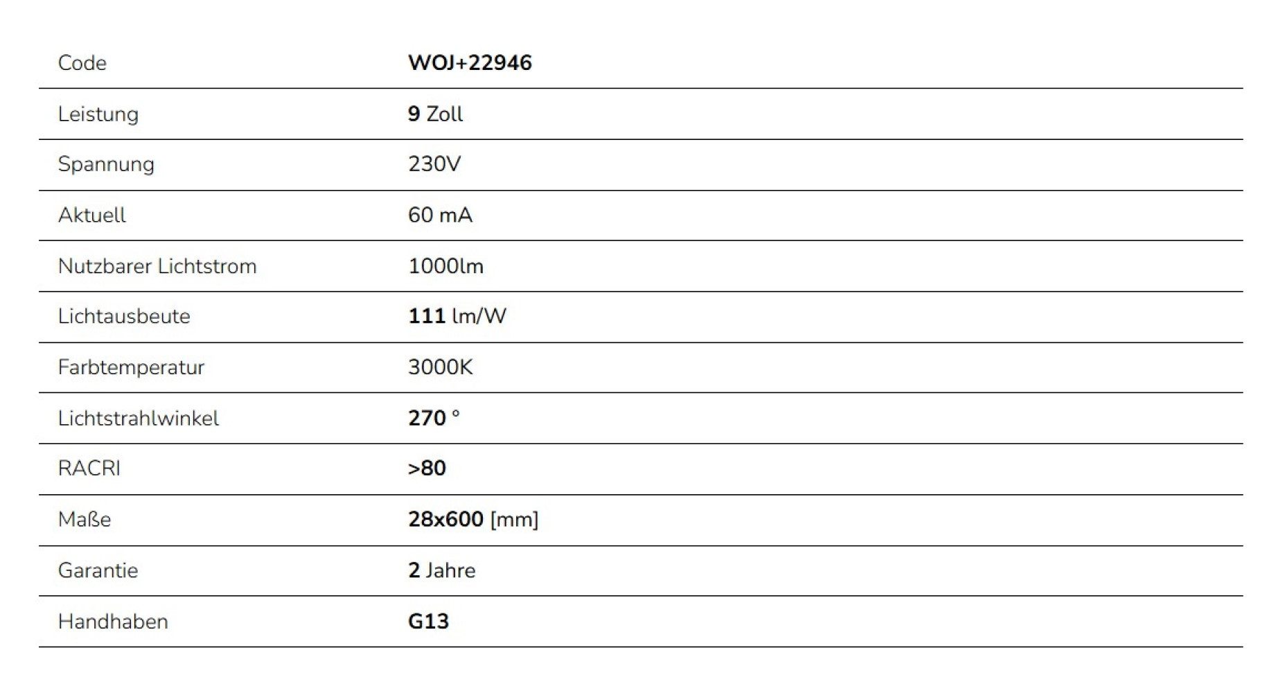 Spectrum LED-Leuchtmittel 25xLED 60cm Röhre G13 NANO T8 Leuchtstoffröhre 9W 820lm Warmweiß 3000K, G13, Warmweiß