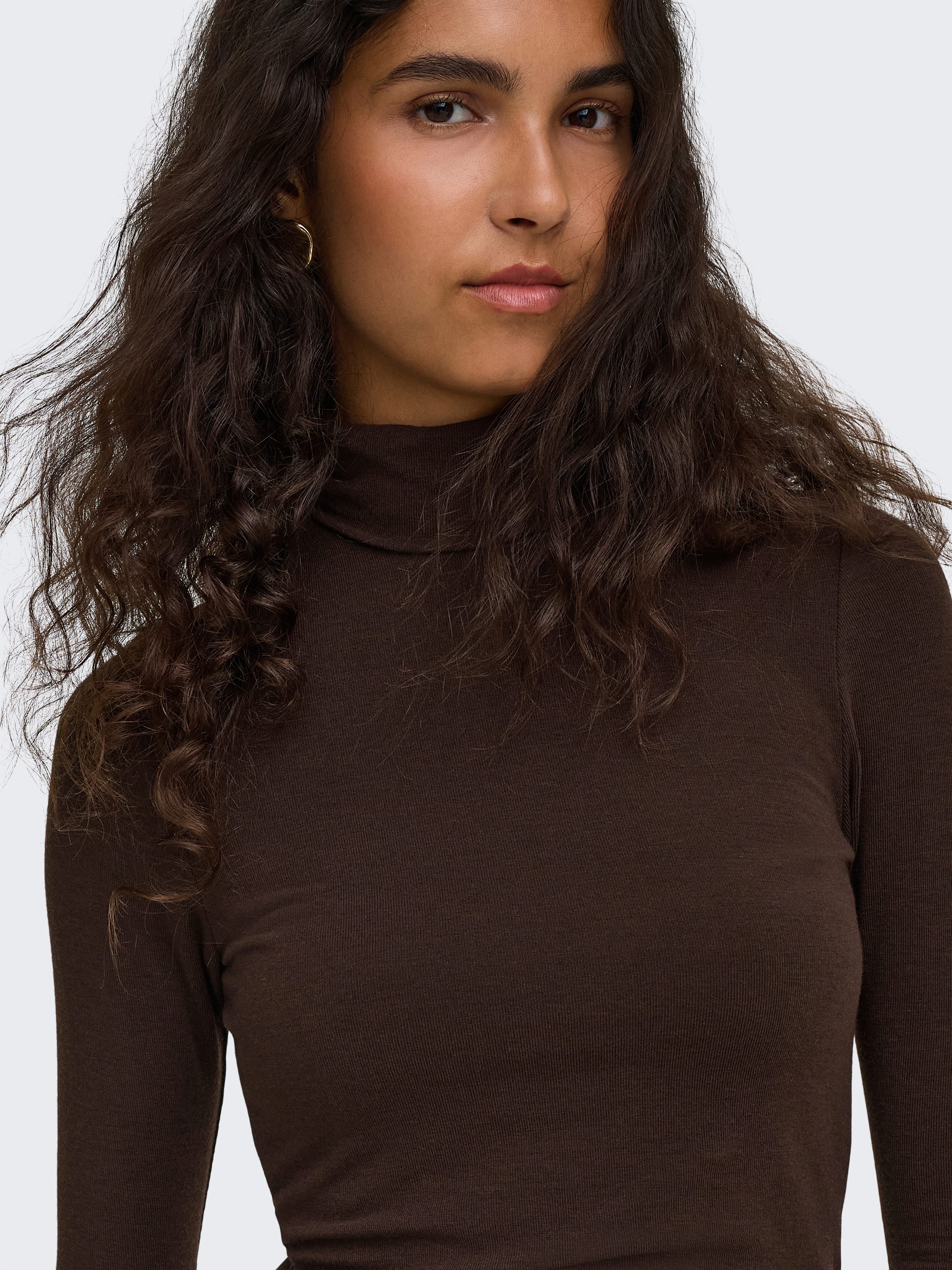ONLY Rollkragenshirt ONLGLAMOUR L/S ROLL-NECK TOP JRS NOOS Materialmix, slim fit