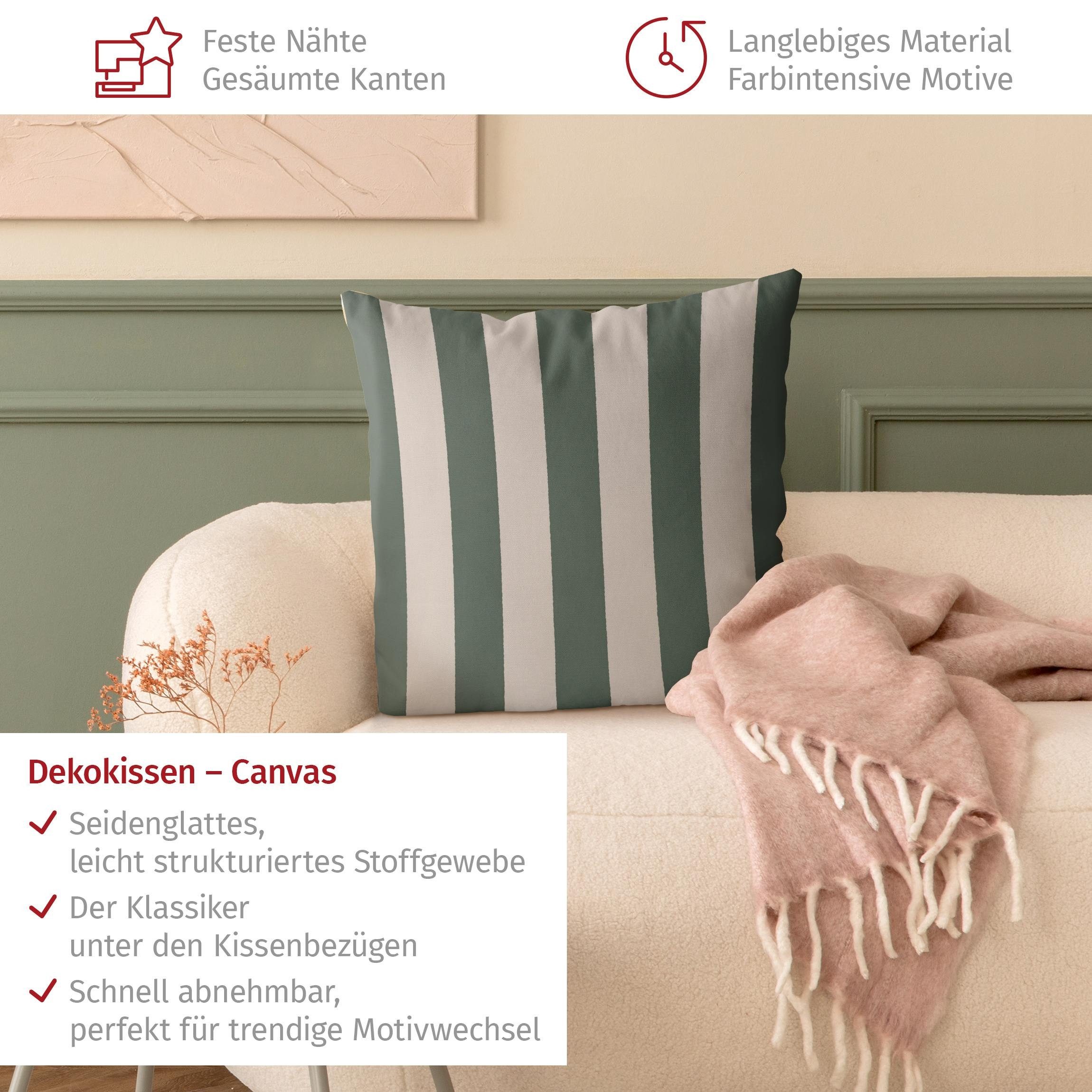 Bilderdepot24 Dekokissen drinnen Kissenhülle/ Sofakissen/ Zierkissen grün Muster, Bezug mit / ohne Füllung Zierkissen Outdoor Sofa Bett