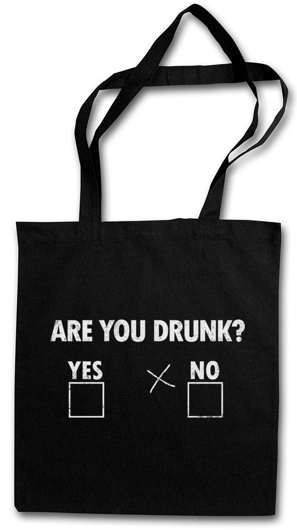 Urban Backwoods Beuteltasche Are You Drunk Stofftasche Yes No Cross Fun Drinker Beer Bier Booze (1-tlg), Hangover Barfly Party University