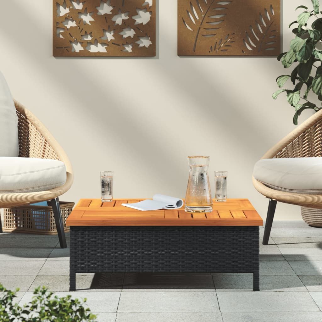 vidaXL Gartentisch Gartentisch Schwarz 70x70x25 cm günstig online kaufen
