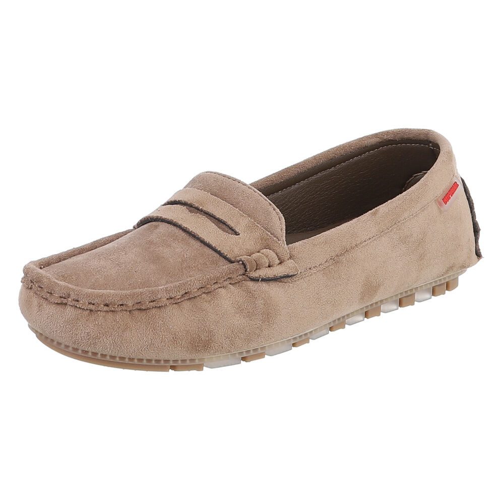 Ital-Design Mokassinschuh mit Komfort und eleganter Mokassin-Optik Slipper (91261024) Flach Mokassins in Hellbraun
