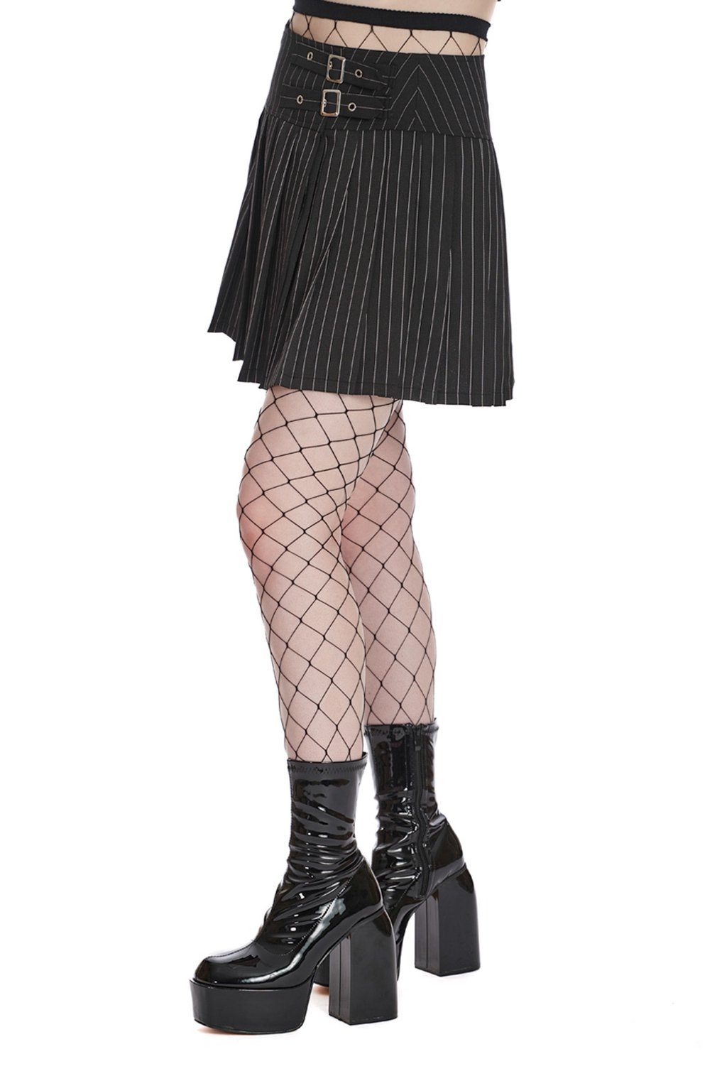 Banned A-Linien-Rock Black Core Pinstripe Mini Wickelrock Nadelstreifen Fal günstig online kaufen