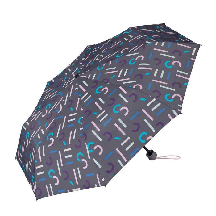 HAPPY RAIN Geldbörse Happy Rain Taschenschirm mit Shopper supermini wirh shopper letterjam grey (Stück 1-tlg. Stück) Freizeit modisch
