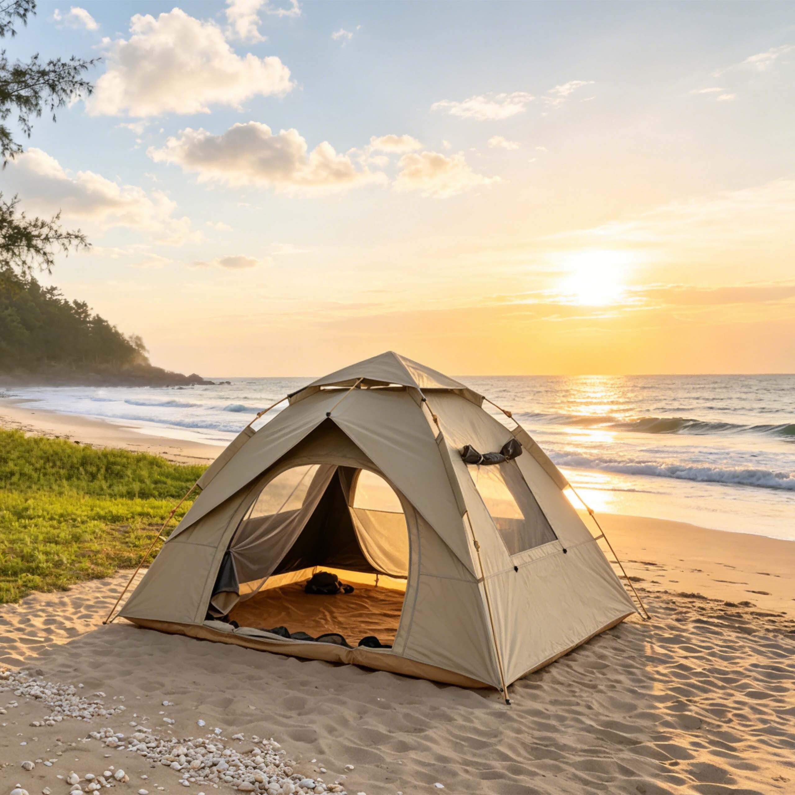 relaxdays Wurfzelt Campingzelt 3-4 Personen Schnellaufbau