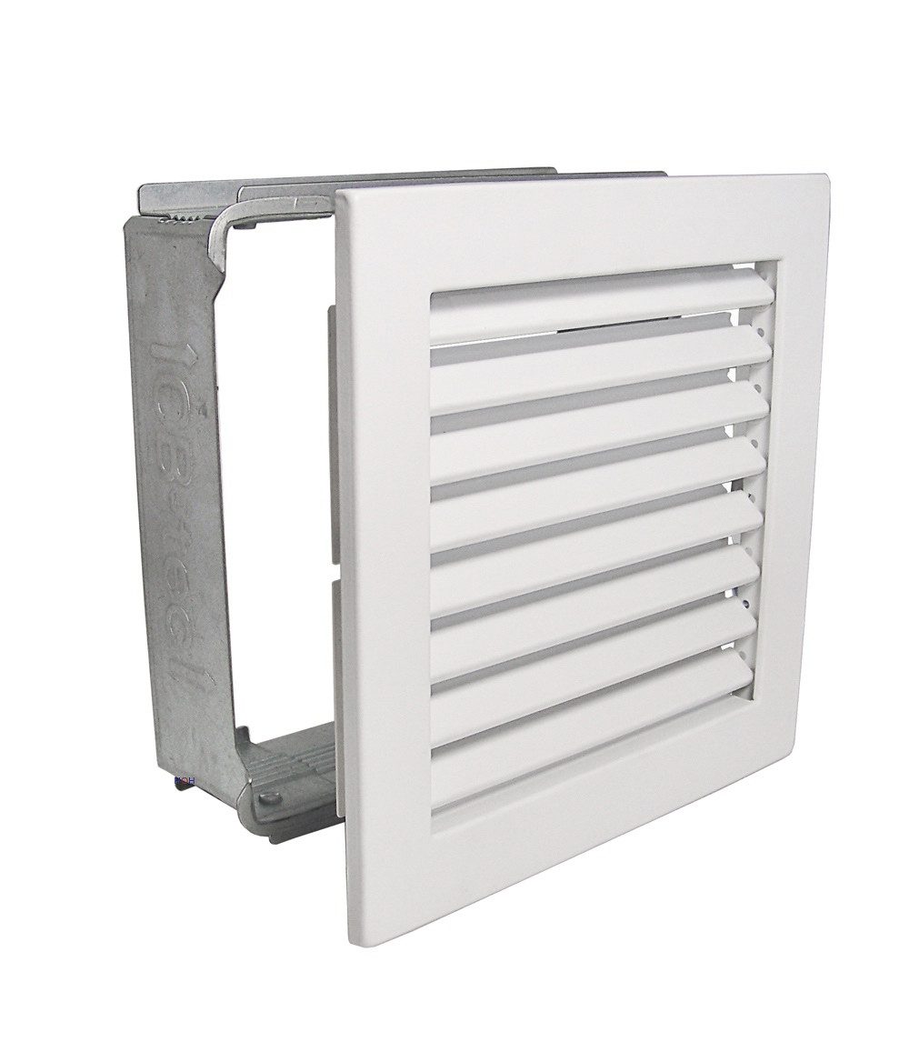 Lüftungsgitter Kaltluftgitter KG 2020 W Lüftungsgitter Weiss 200 x 200 Abluftgitter, Strapazierfähige Pulverbeschichtung