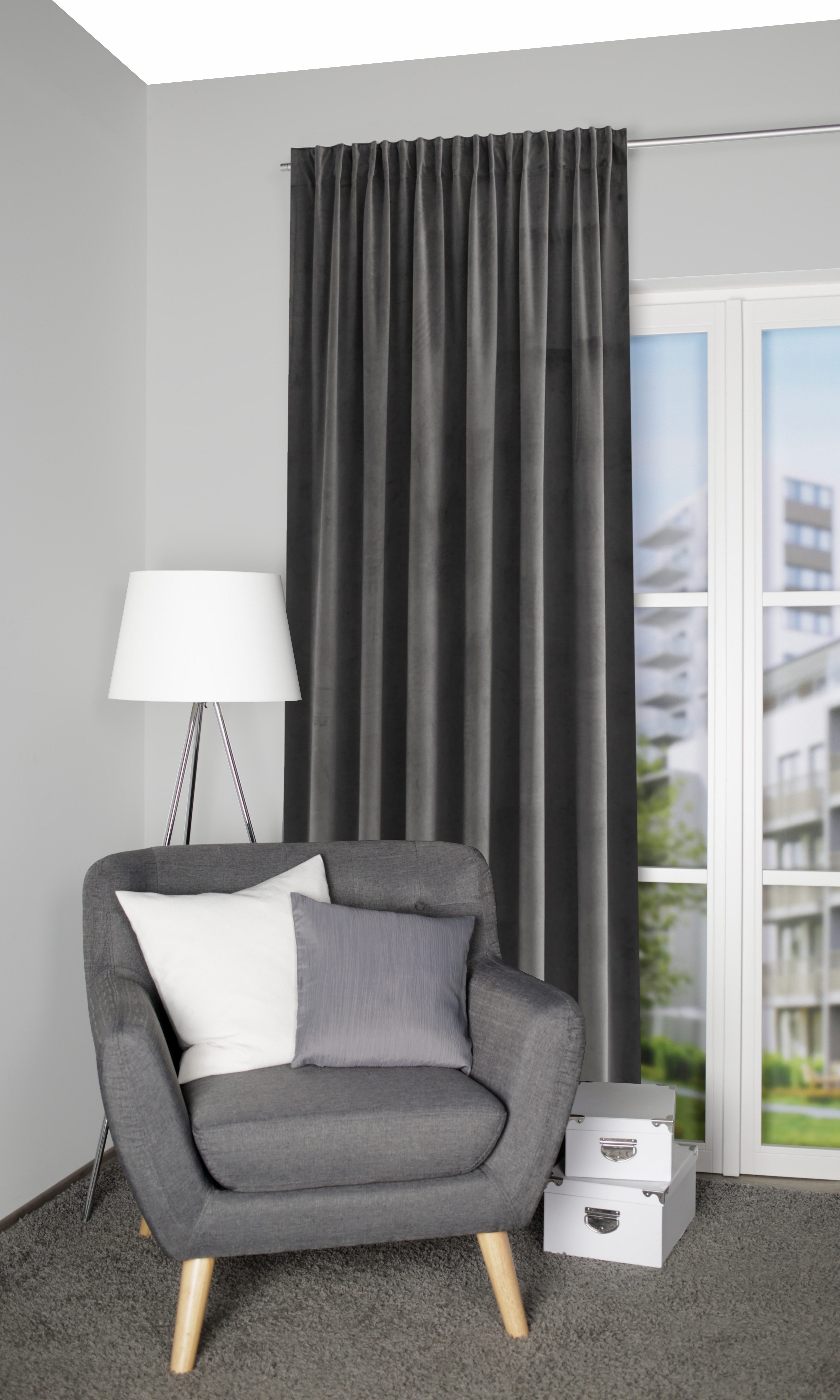 HOME WOHNIDEEN Gardine "TAREK" Multifunktionsband 1 tlg. THERMOSCHAL, SAMT, günstig online kaufen