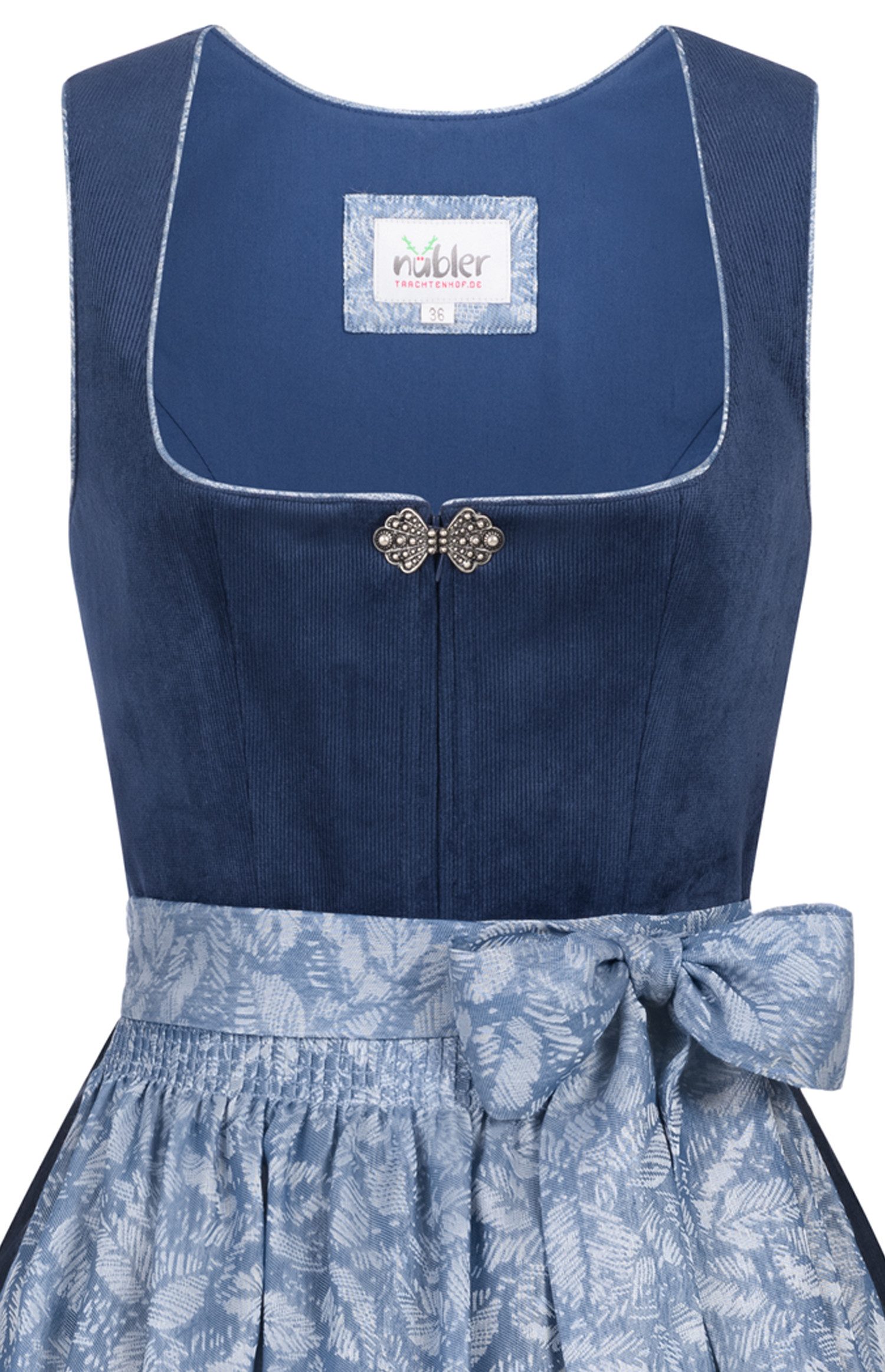 Nübler Trachtenkleid Midi Dirndl Gemma in Blau von Nübler - Rocklänge 60 cm