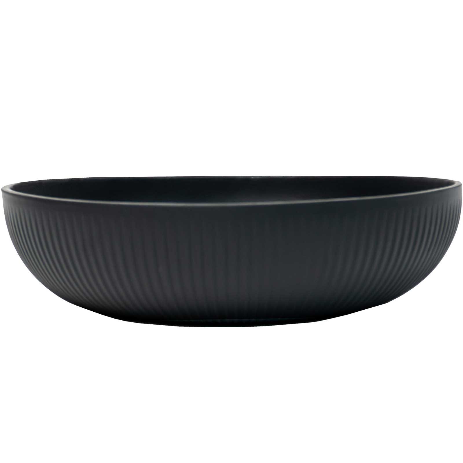 VIVANNO Pflanzschale Fiberglas PLANA Schale - Skandianthrazit Geriffelt (1 günstig online kaufen