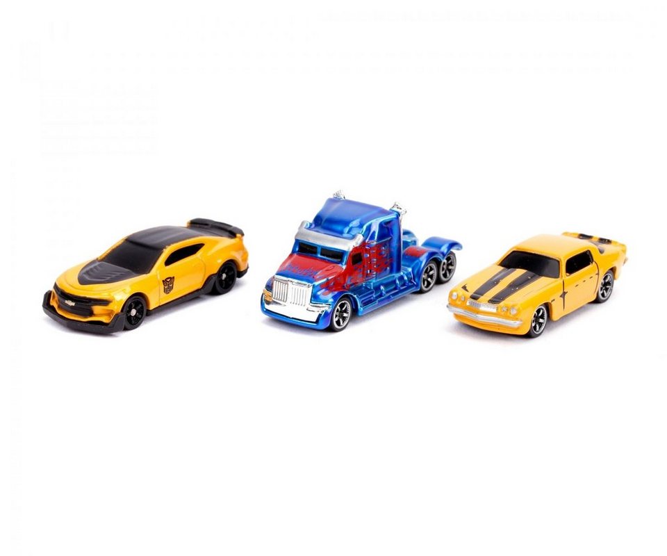 Jada Spielzeug Auto Nano Hollywood Rides Transformers The Last Knight 3 Pack Optimus Prime 2 X Bumblebee Online Kaufen Otto