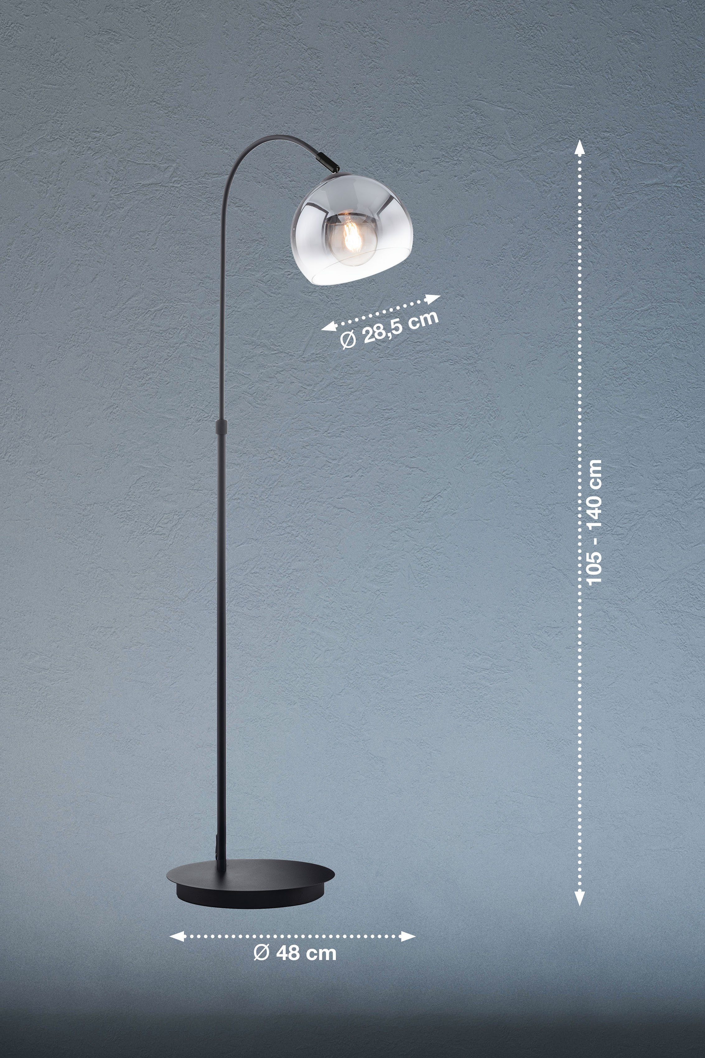 FISCHER & HONSEL Bogenlampe Amos, Ein-/Ausschalter, Leuchtmittel ohne