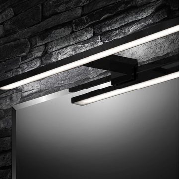Briloner Leuchten LED Spiegelleuchte 2104-115, LED fest verbaut, Neutralweiß, inkl. Aufbau- und Spiegelklemme, Badezimmer, IP44, schwarz