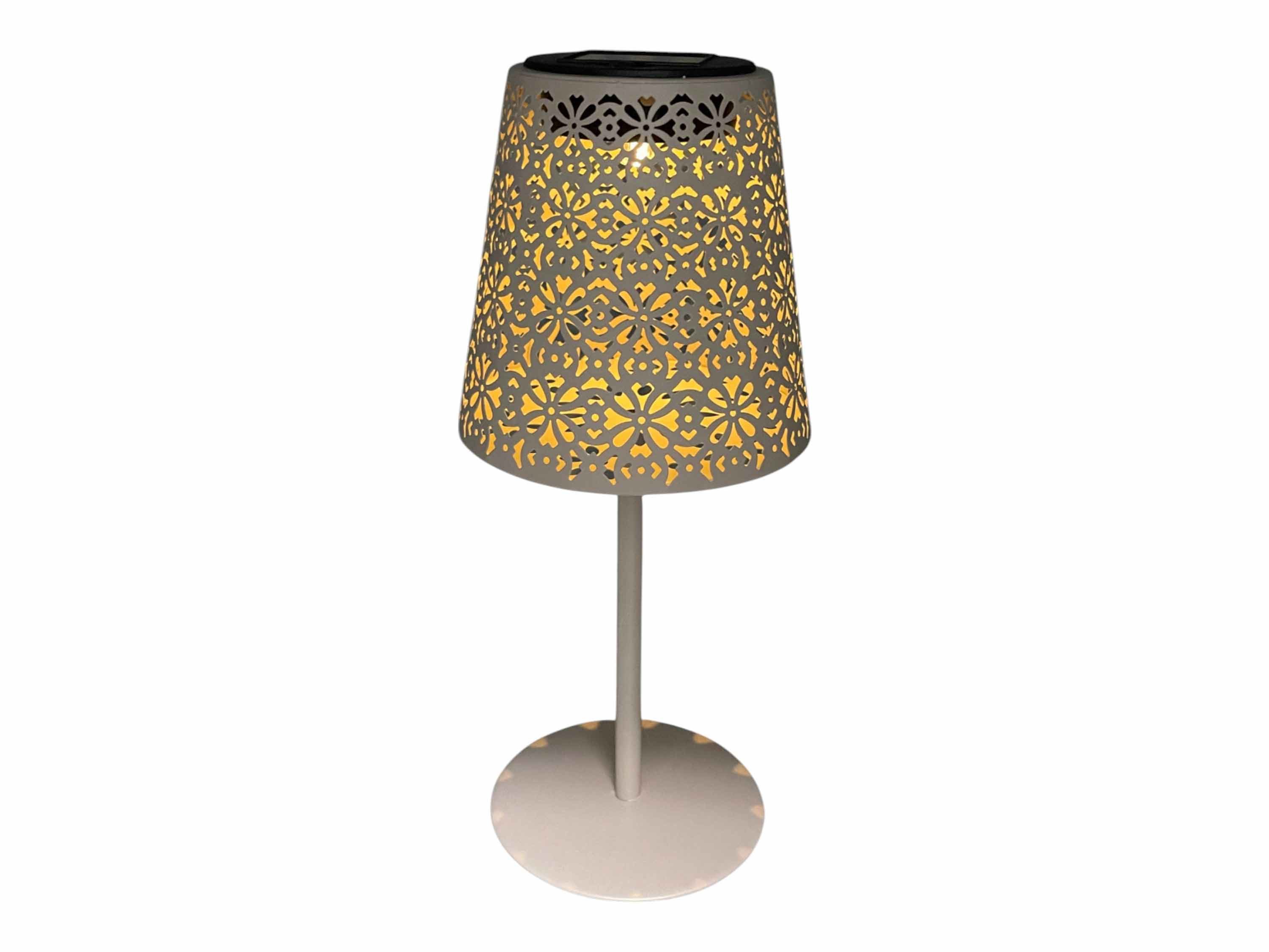 Coen Bakker LED Solarleuchte, Lichtsensor, LED, warmweiß, Tischleuchte Metall sandfarben warmweiß 12x28cm