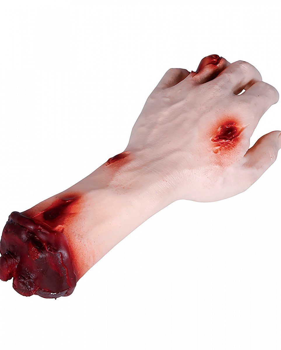 Horror-Shop Dekofigur Abgehackte, blutige Wunden für mit Halloween Hand