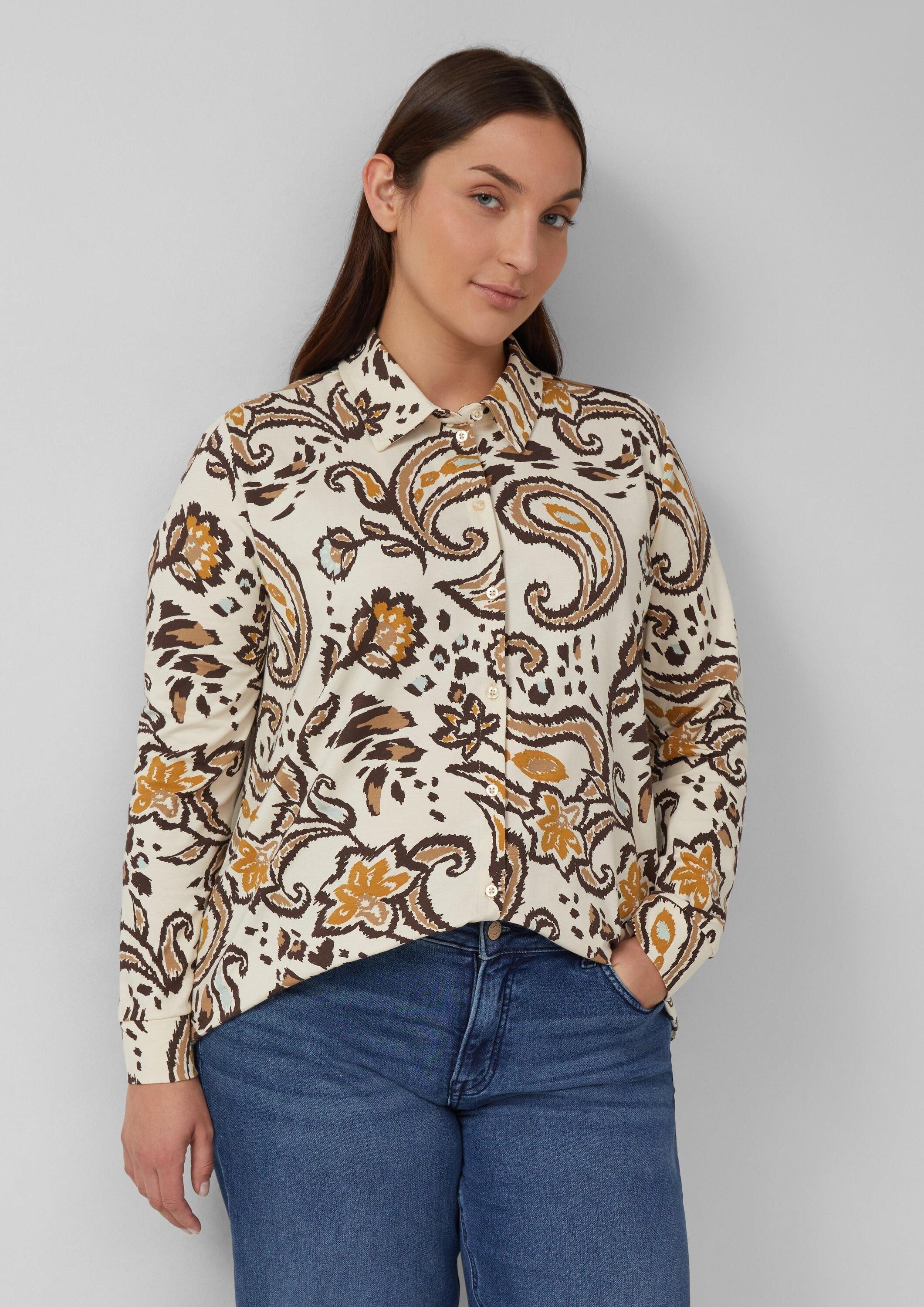 s.Oliver Langarmbluse T-Shirt Hemdbluse aus Jersey günstig online kaufen