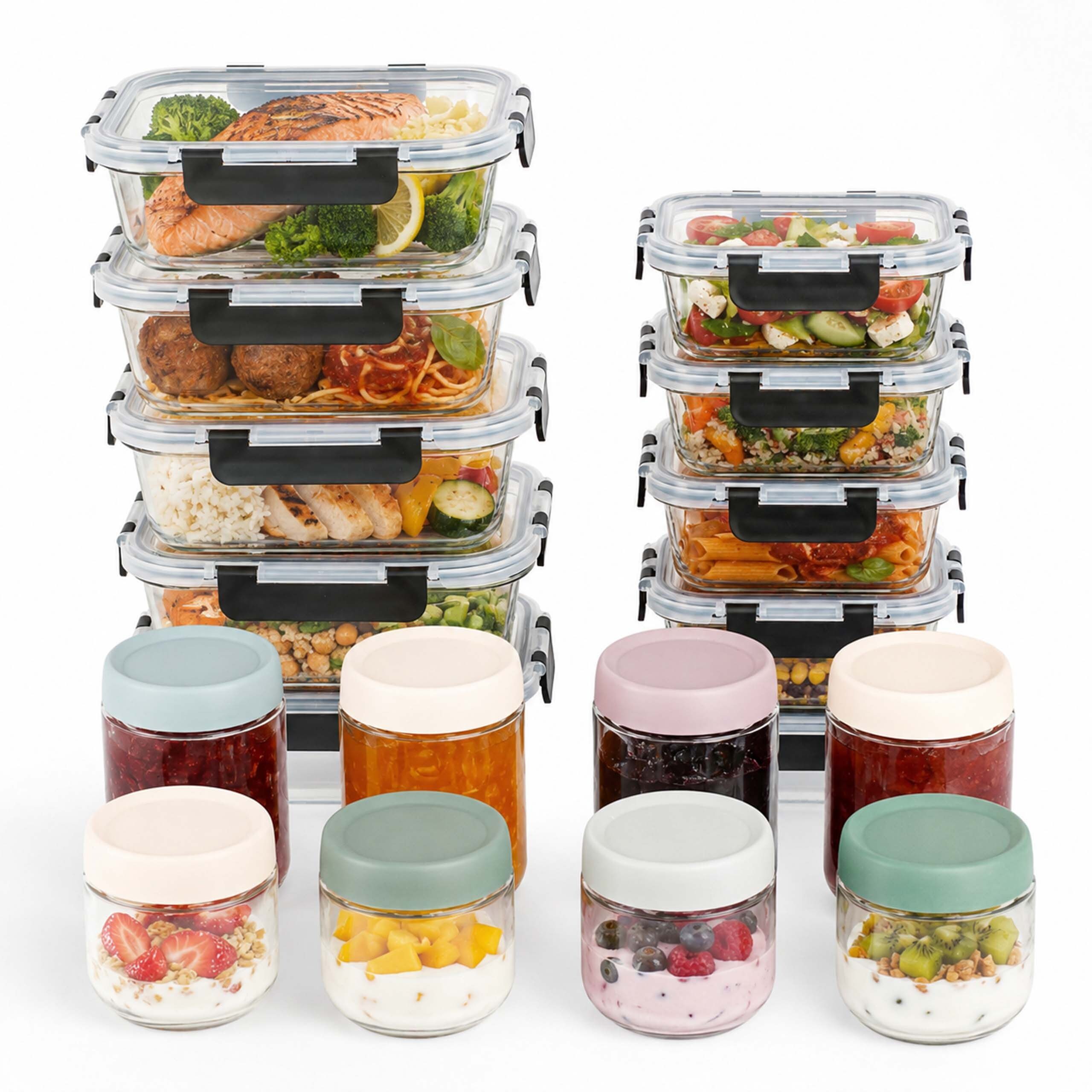relaxdays Frischhaltedose Einmachgläser 18er Set, Glas