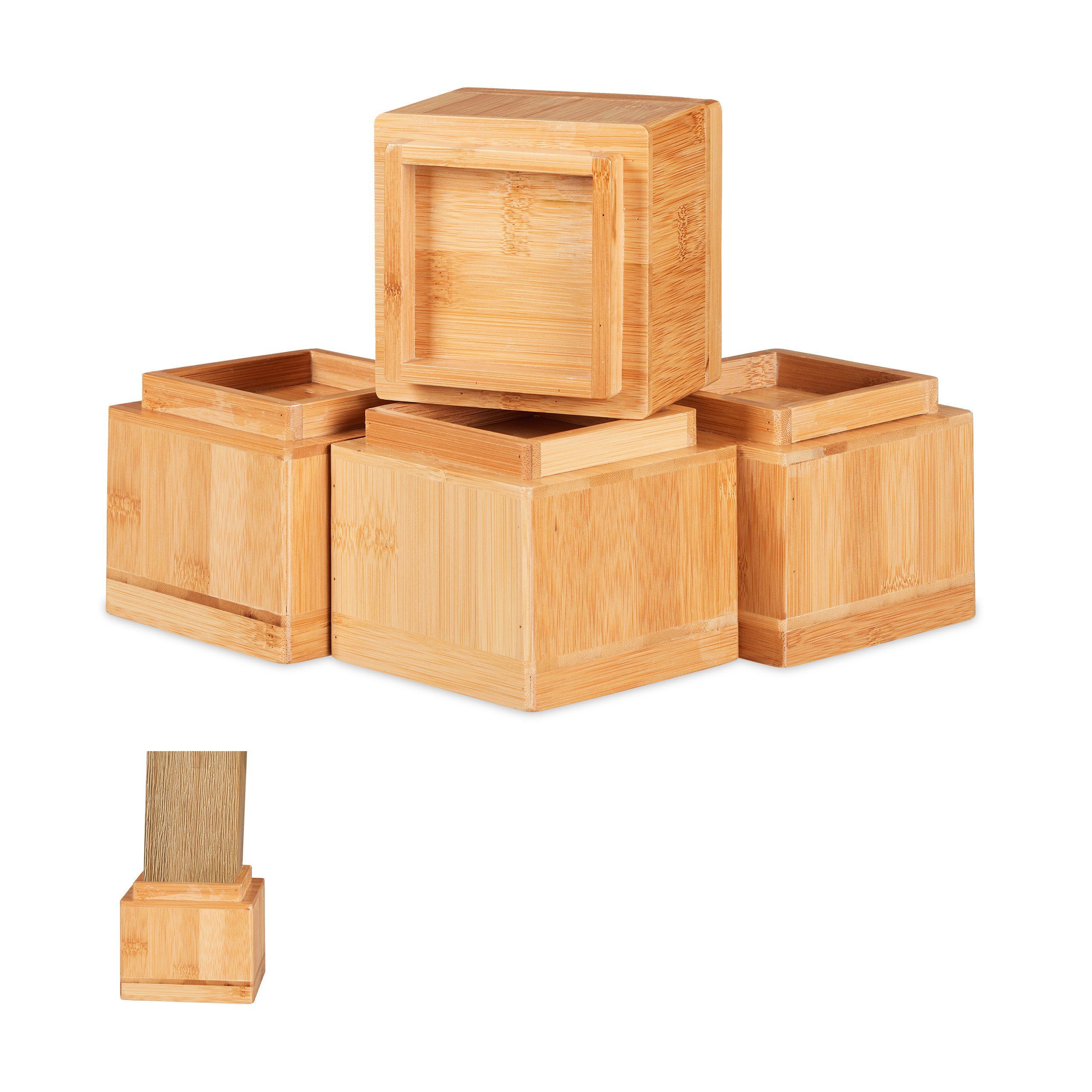 relaxdays Erhöhungs-Set Möbelerhöher 4er Set in günstig online kaufen