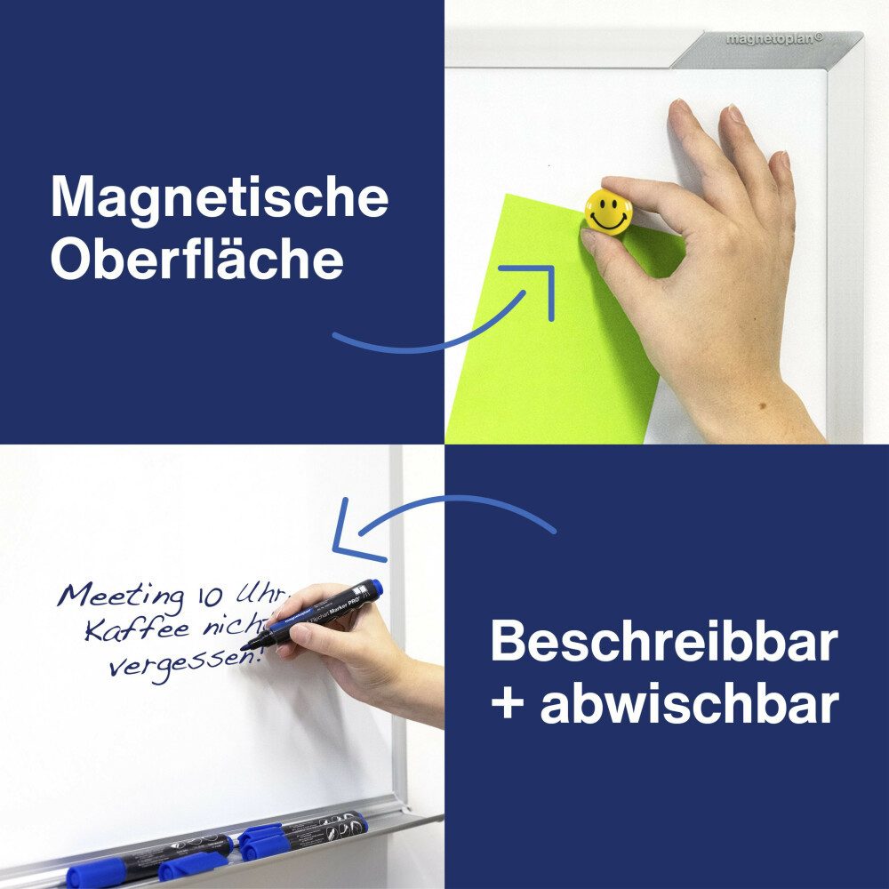 magnetoplan® Anzeigetafel Weißwand/Schreibtafel CC emailliert - magnetisch - 120x90 Weiß (1-St)
