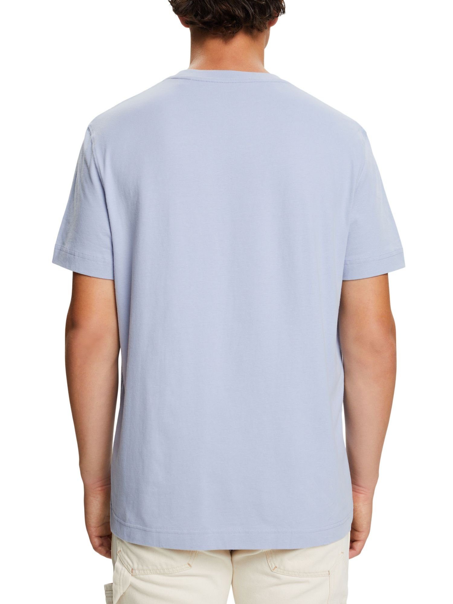 LIGHT Esprit T-Shirt Rundhals-T-Shirt LAVENDER (1-tlg) Baumwolljersey aus BLUE
