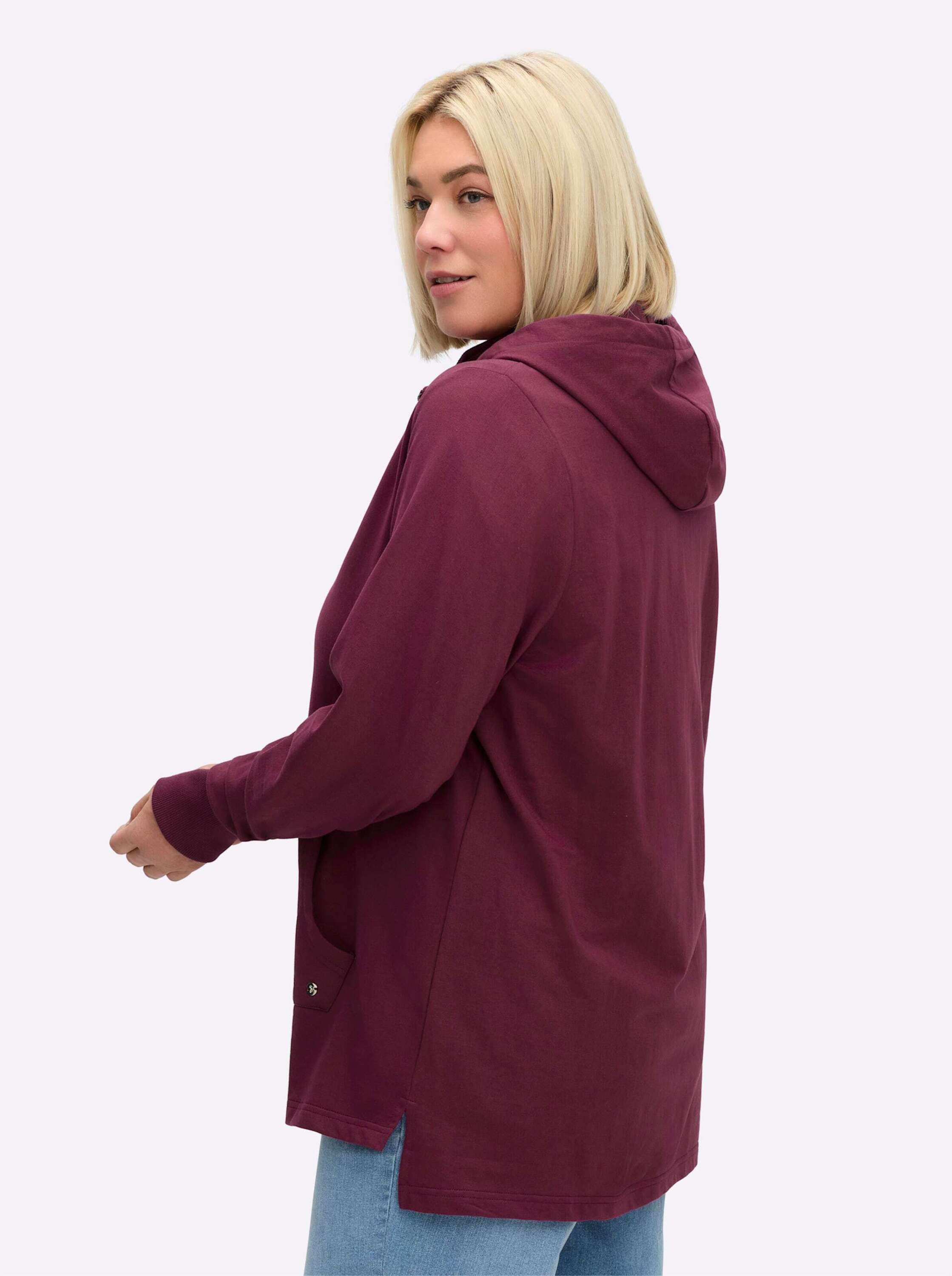 Sheego Shirtjacke Sweatjacke Langarm