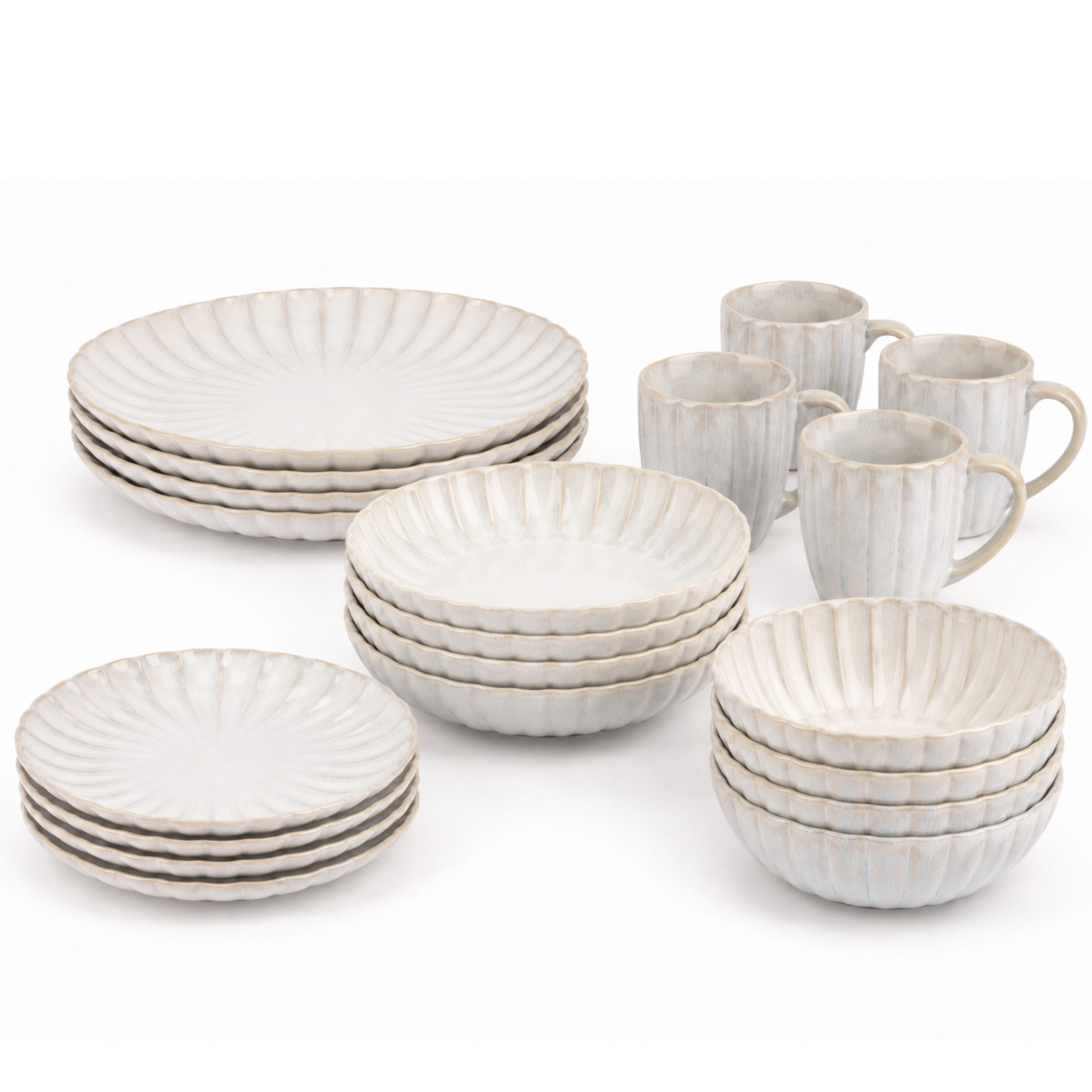 Cosy & Trendy Kombiservice Astera, Geschirr-Set, 20-tlg. (20-tlg), 4 Personen, Steinzeug, Steinzeug, für 4 Personen, rund, spülmaschinengeeignet
