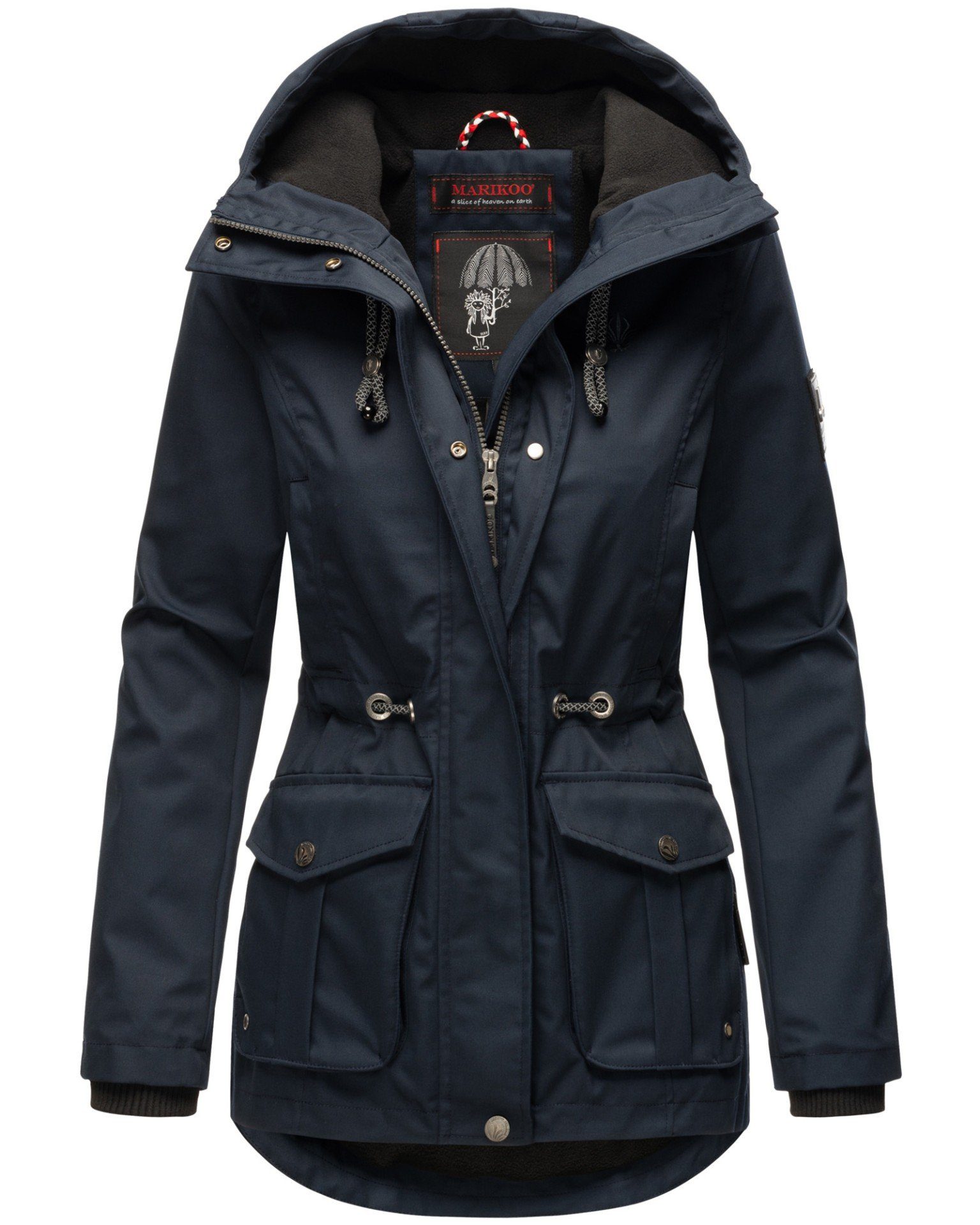 Marikoo Outdoorjacke Babetaa Princess mit verstellbarer Kapuze navy