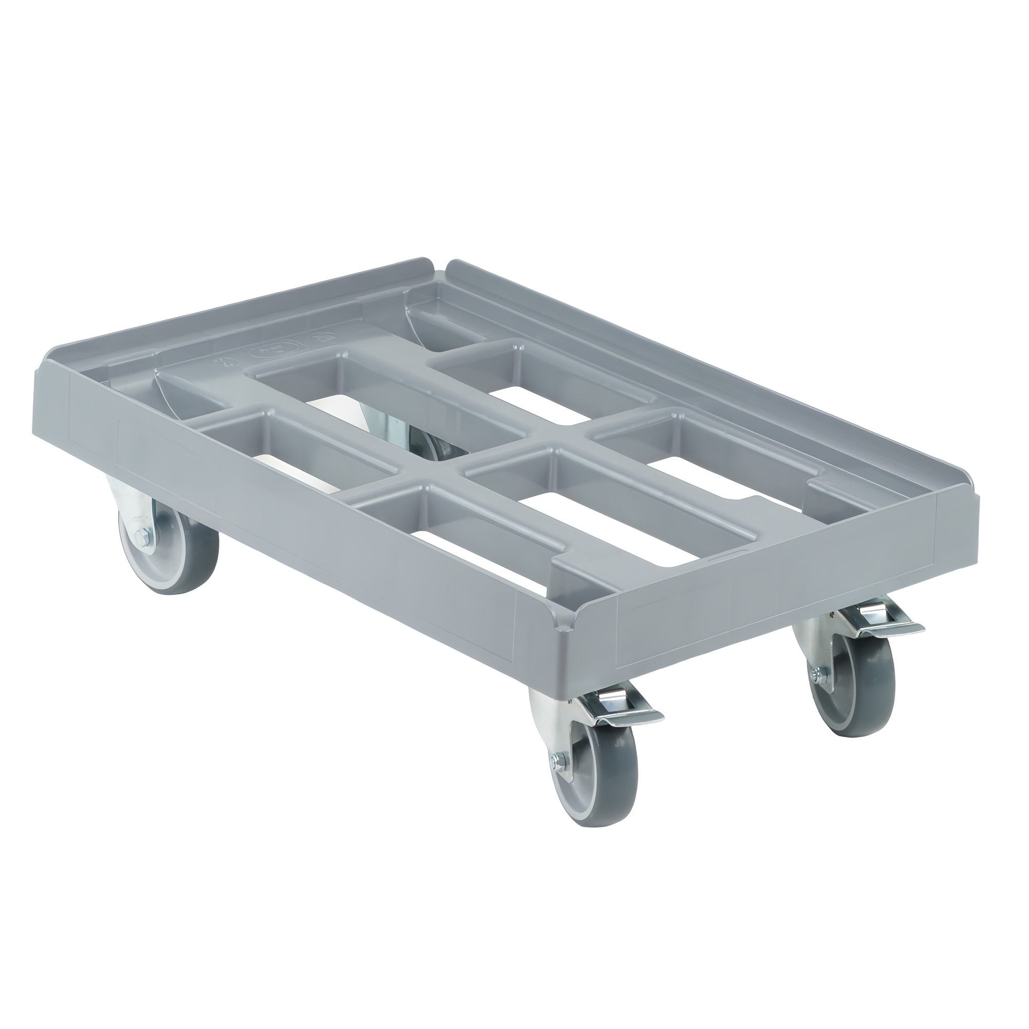 Logiplast Transportroller Transportroller für Kisten 60 x 40 cm mit 2 Bockrollen und 2 Bremsen, (1 Stück)