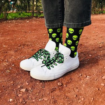 AlterSocks Freizeitsocken Lustige Socken Alien Socken Damen & Herren Unisex Größe 36 – 45 (1 Paar)