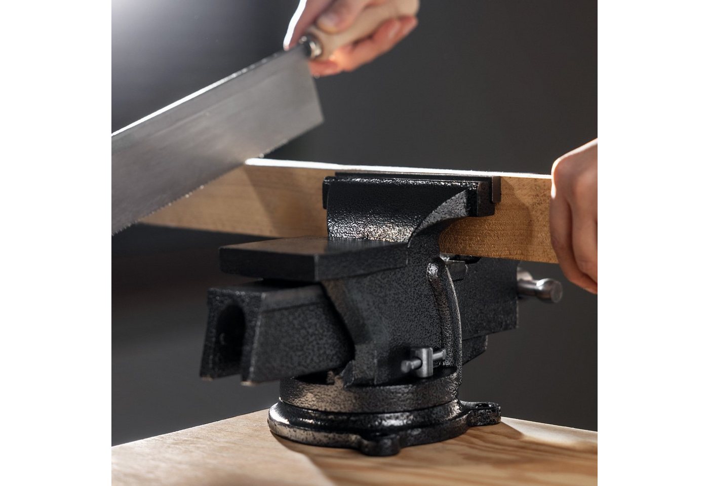 Thumbnail - Navaris Schraubstock Schraubstock 125mm - aus Gusseisen, 100mm Spannweite, max. 1500kg, 1-St.