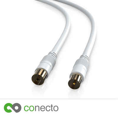 conecto conecto HQ TV Antennenkabel - 4K UHD 1080p FULL HD HDTV 3D - (TV-Steck SAT-Kabel, (50 cm)