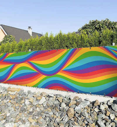 MyMaxxi Sichtschutzzaunmatten Zaunbanner LGBTQ Wellen Sichtschutz Garten Zaun