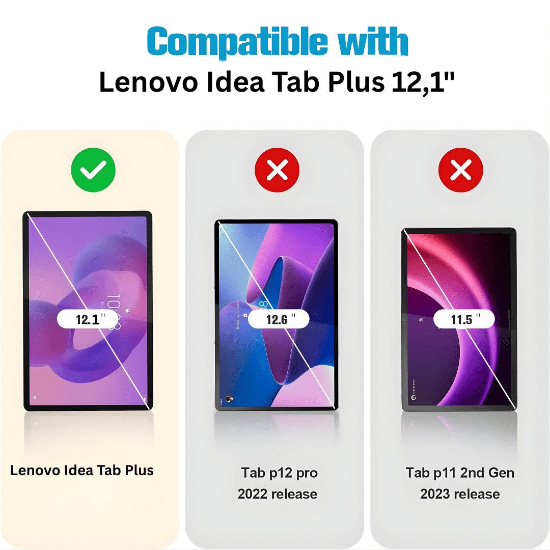 SmartUP Displayschutzglas für Lenovo Idea Tab Plus 12,1" Display Panzerfolie Full Screen Glas 9H für Lenovo Idea Tab Plus